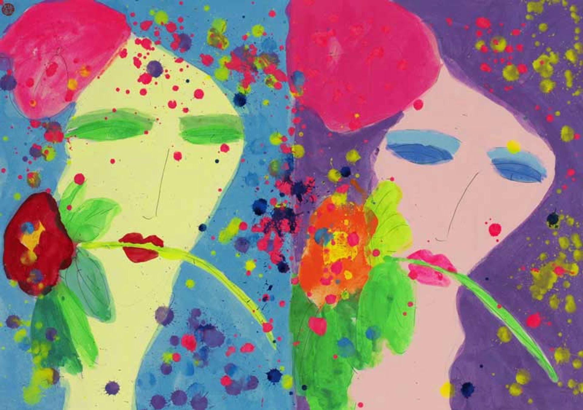Blue Lady, Purple Lady by Walasse Ting