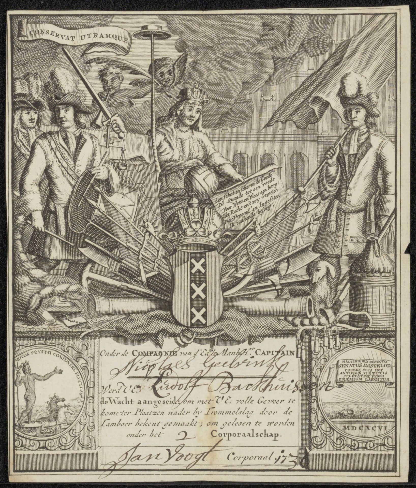 Schuttersbrief van Ludolf Backhuysen (II) by Anonymous