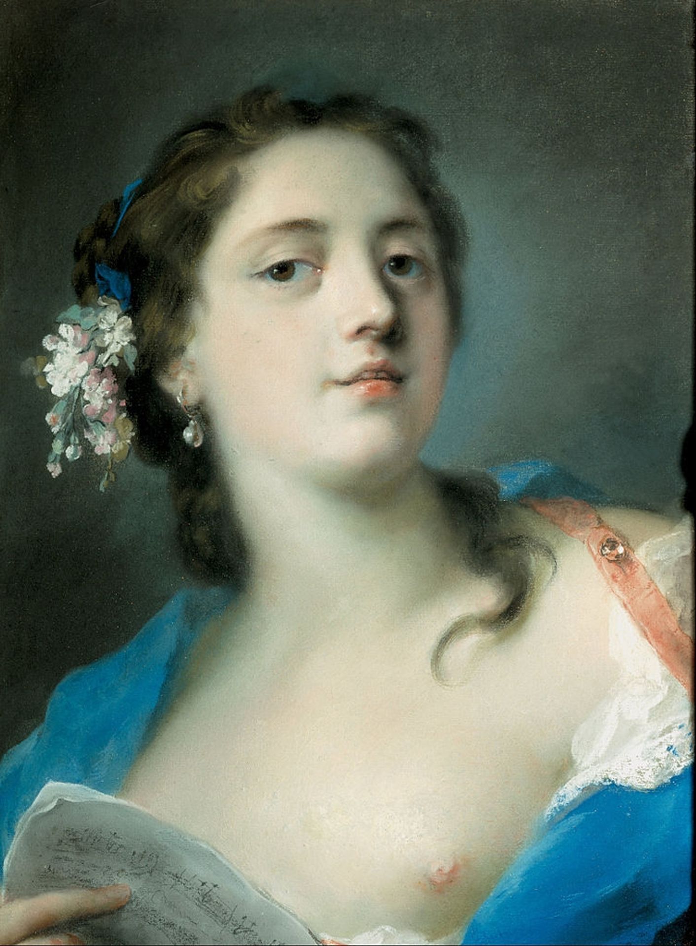 The Singer Faustina Bordoni with a Musical Score by Rosalba Carriera
