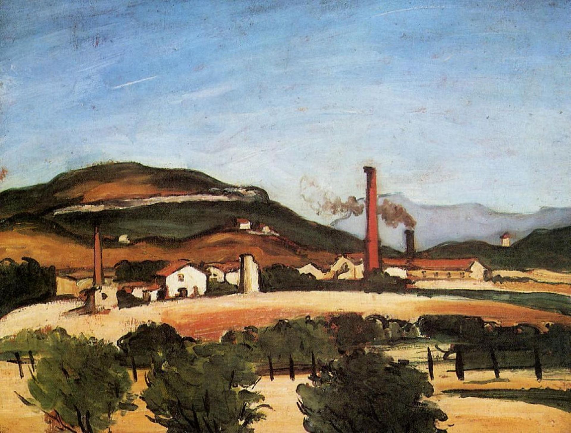 Factories Near Mont de Cengle by Paul Cézanne