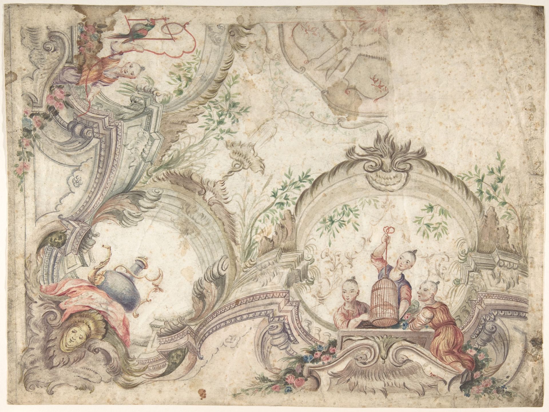Design for a Ceiling Decoration with Chinoiseries by Anonymous