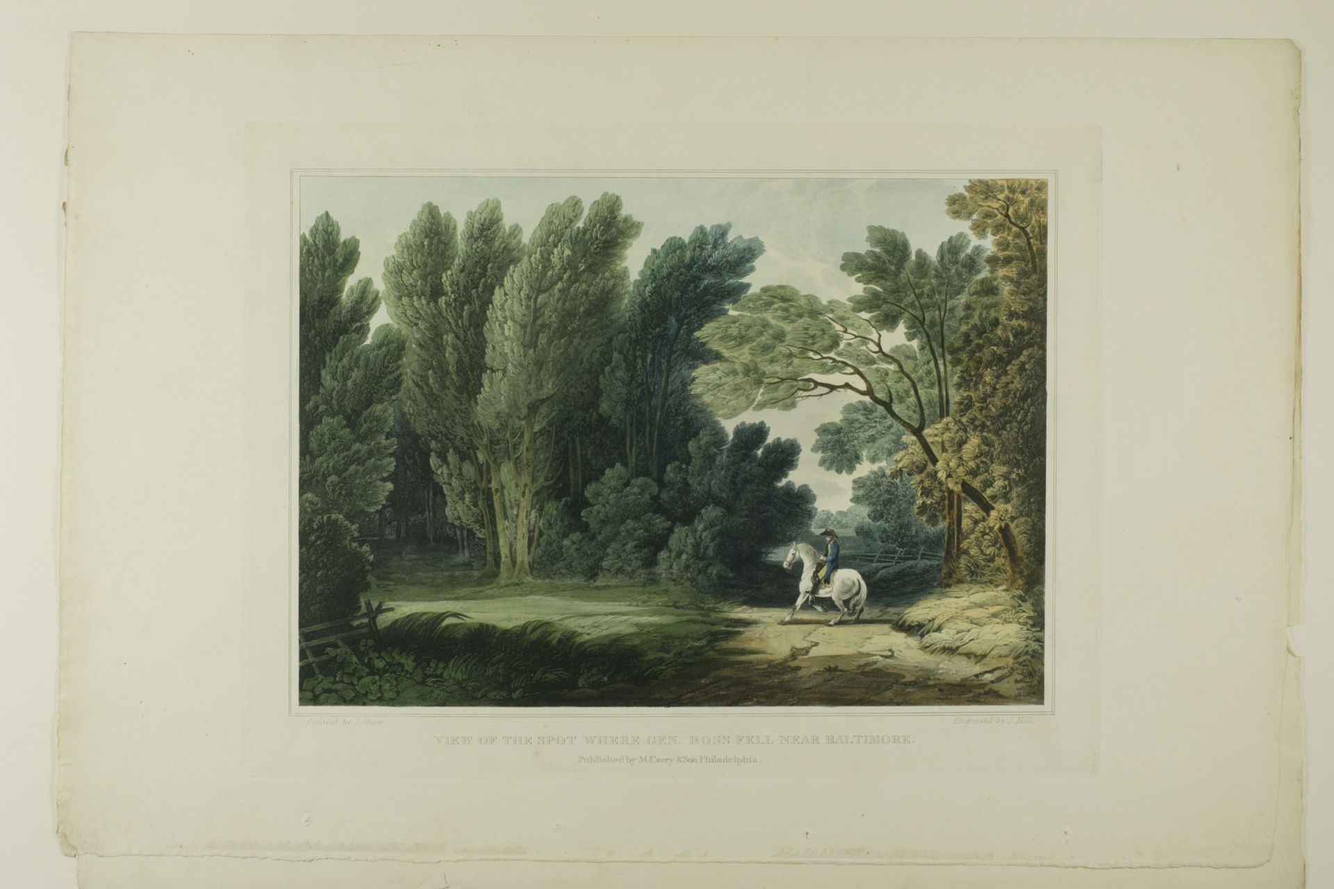 View of the Spot Where General Ross Fell, Near Baltimore, plate six of the first number of Picturesque Views of American Scenery by John Hill