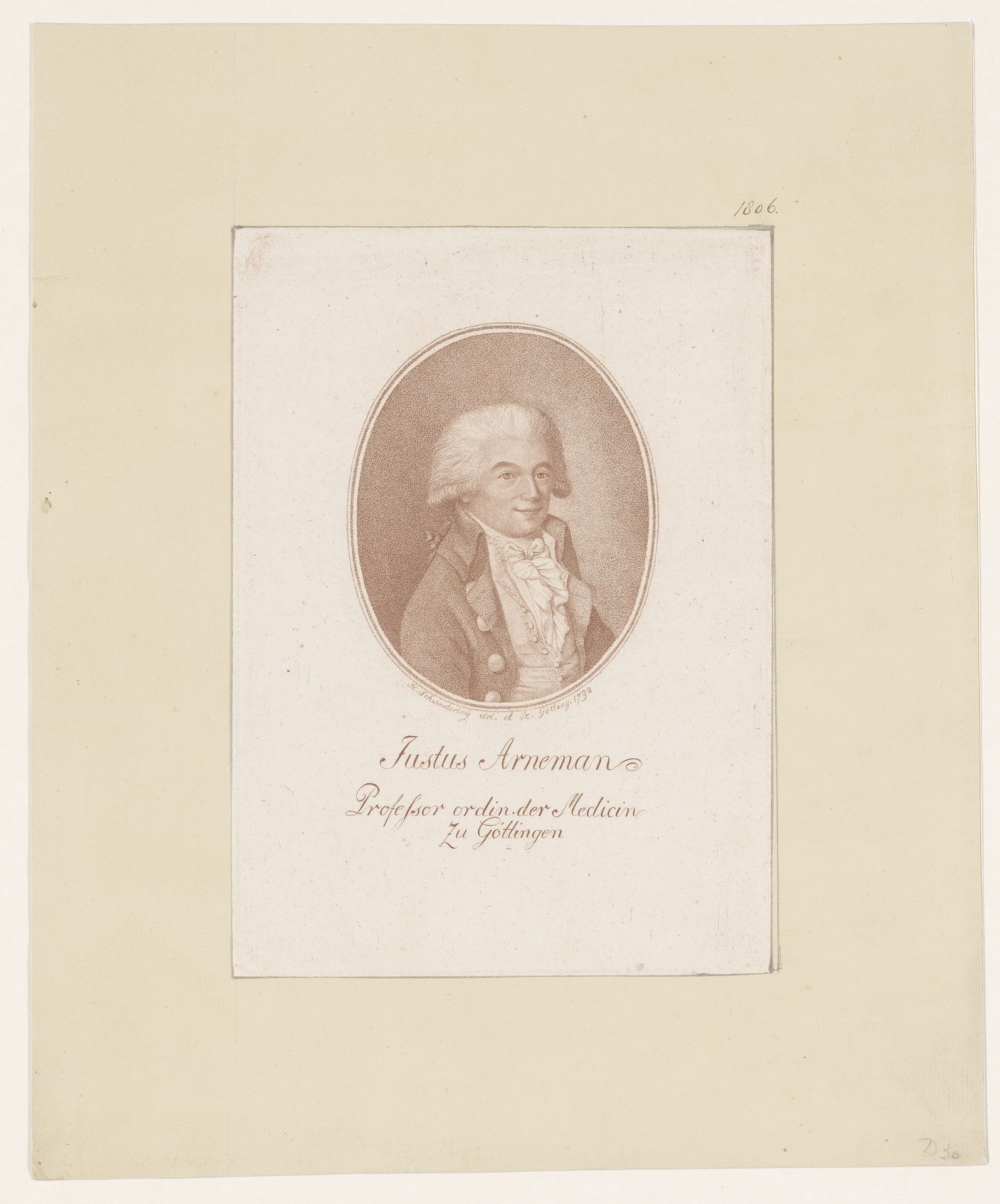 Portret van Justus Arnemann by Heinrich Schwenterley