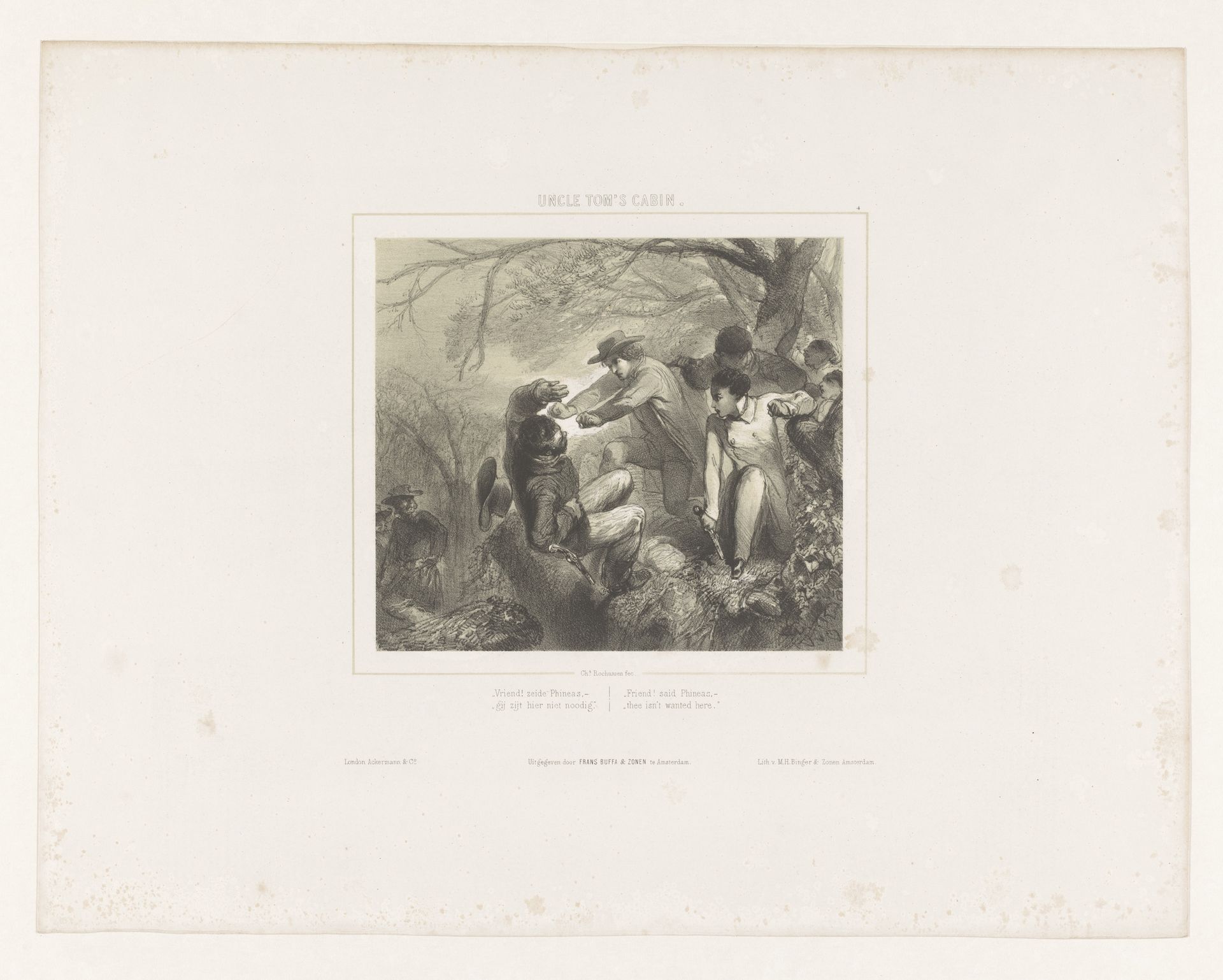 Phineas duwt Tom Loker van een berg by Charles Rochussen