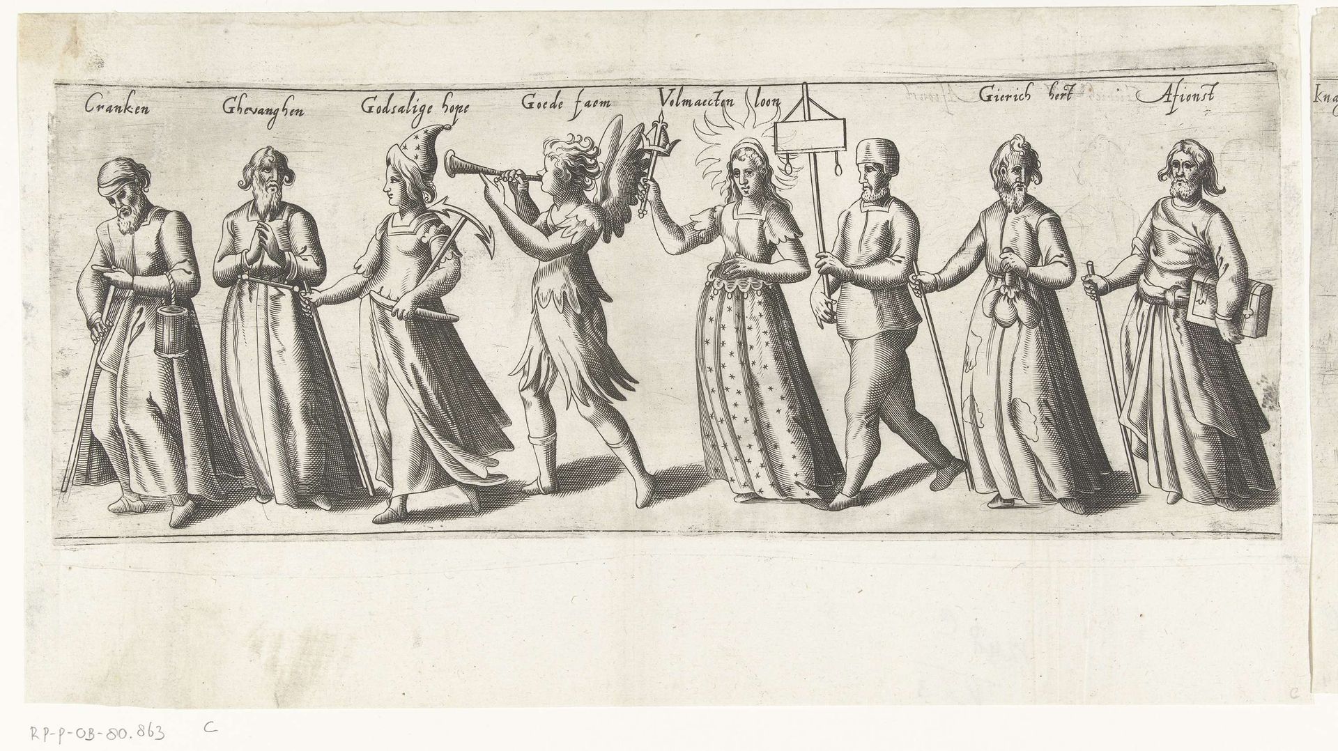 Optocht door de rederijkerskamer De Witte Ackoleyen uit Leiden (derde deel), 1607 by Anonymous