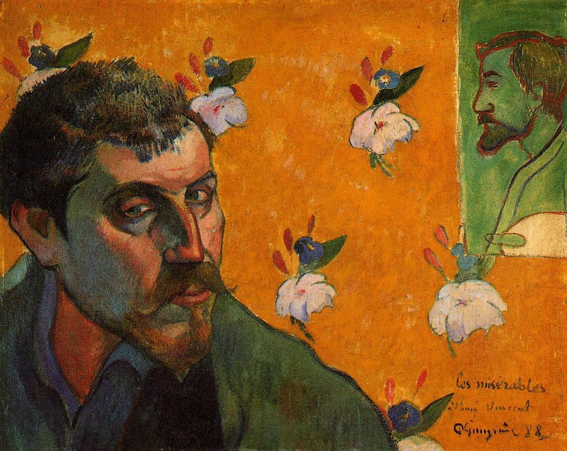 Self-Portrait with Portrait of Émile Bernard (Les misérables) by Paul Gauguin