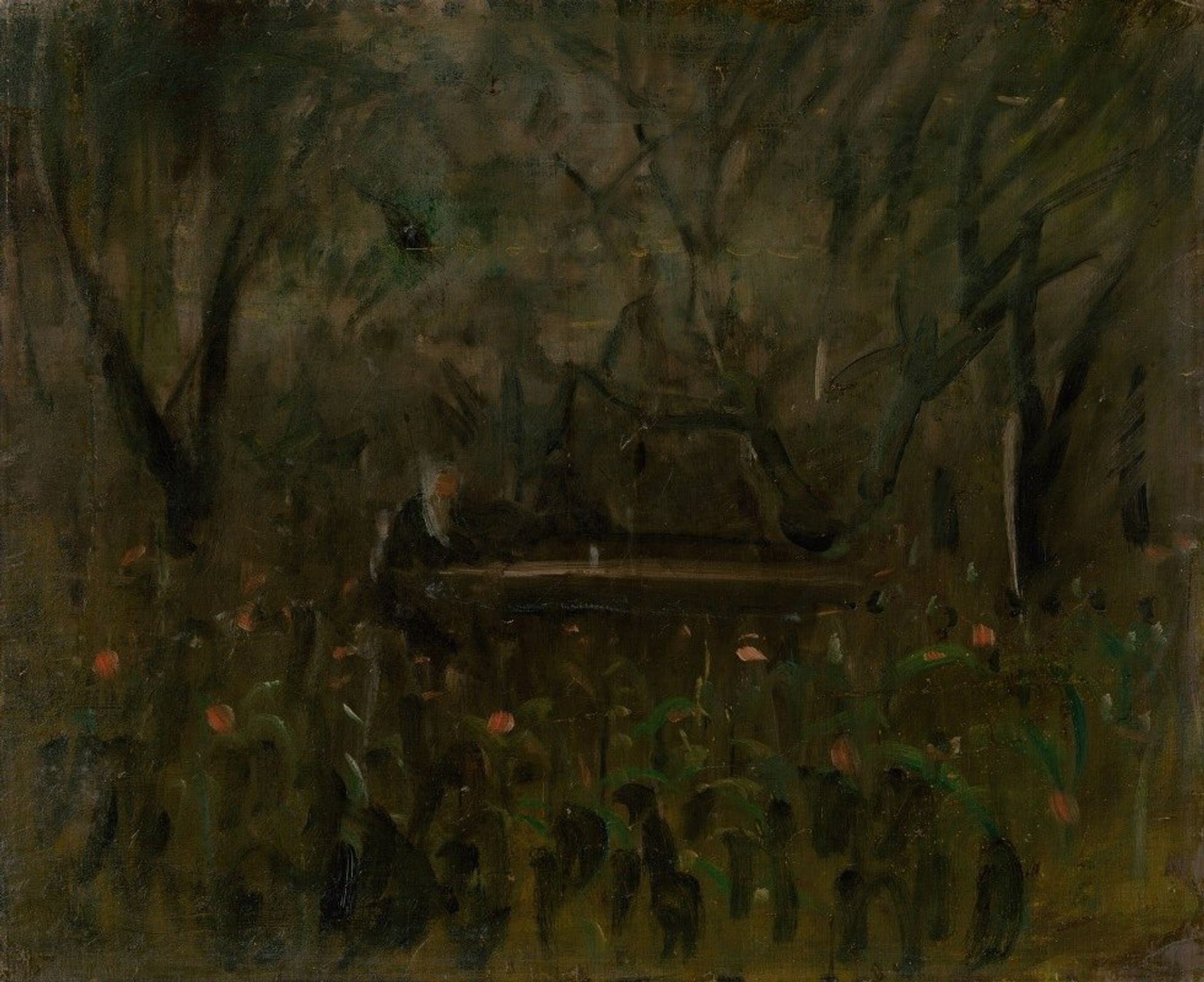In the Garden at the Table by Ladislav Mednyánszky