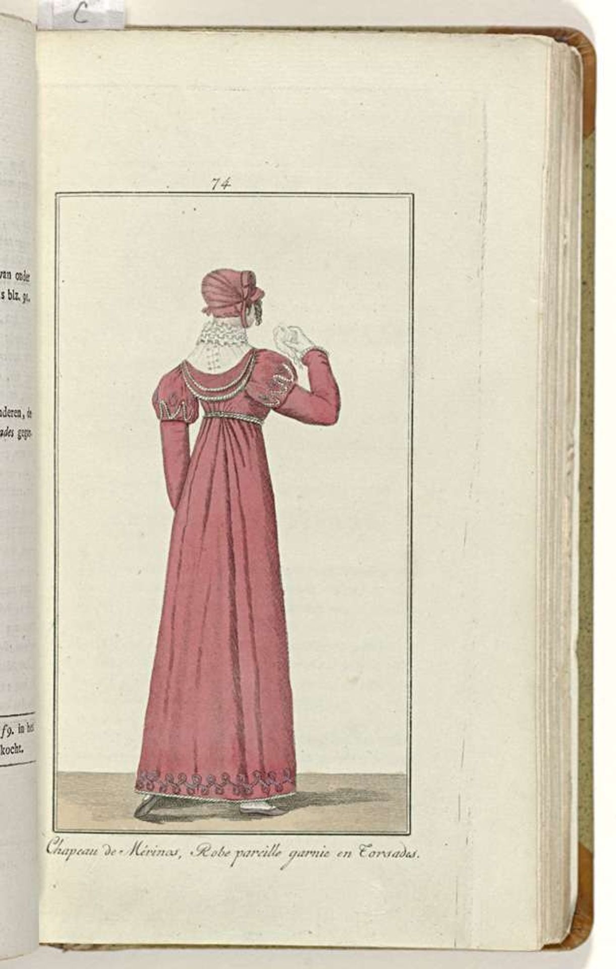Elegantia, of tijdschrift van mode, luxe en smaak voor dames, Maart 1809, No. 74: Chapeau de Mérinos... by Anonymous