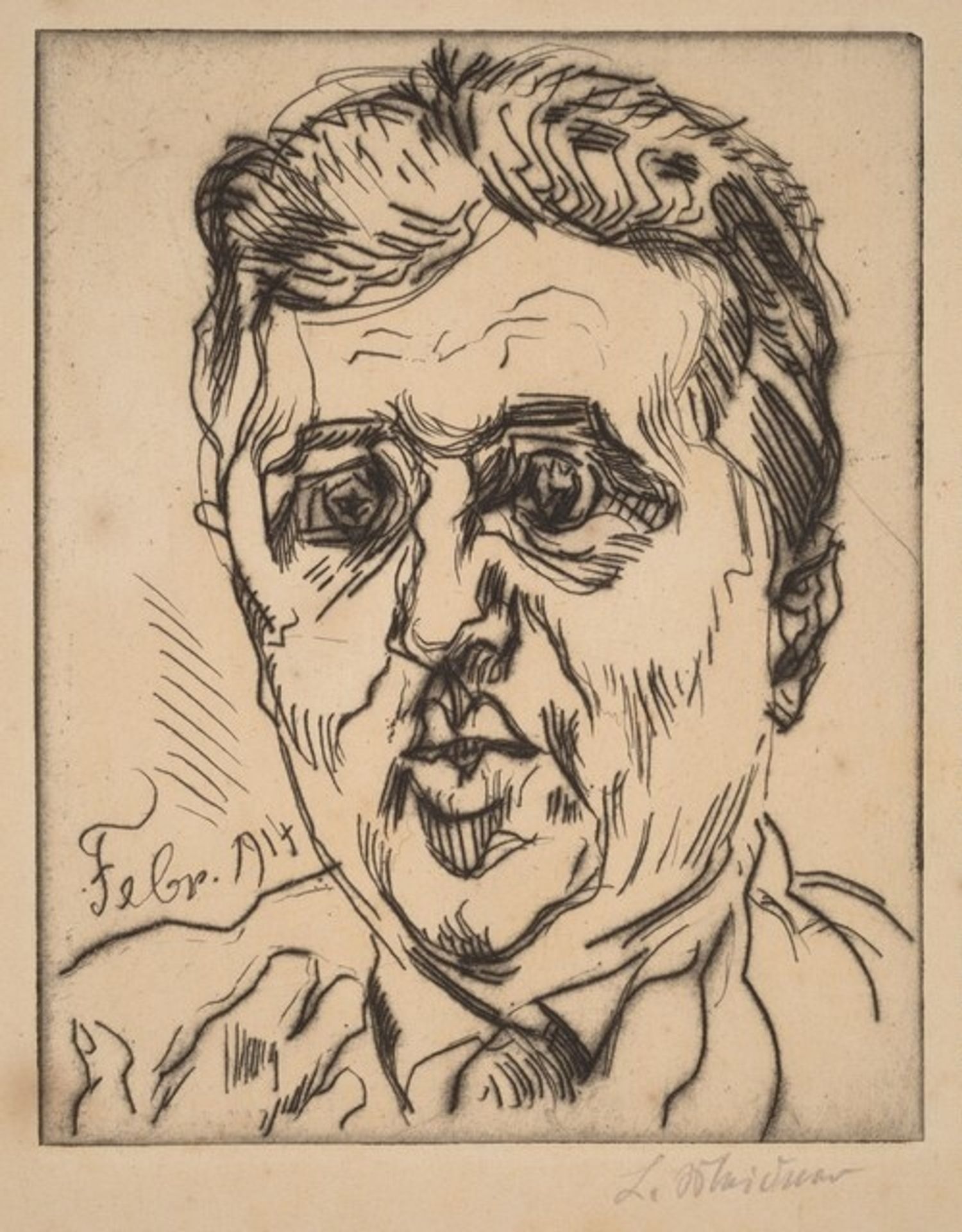 Portrait of Israel Ber Neumann by Ludwig Meidner