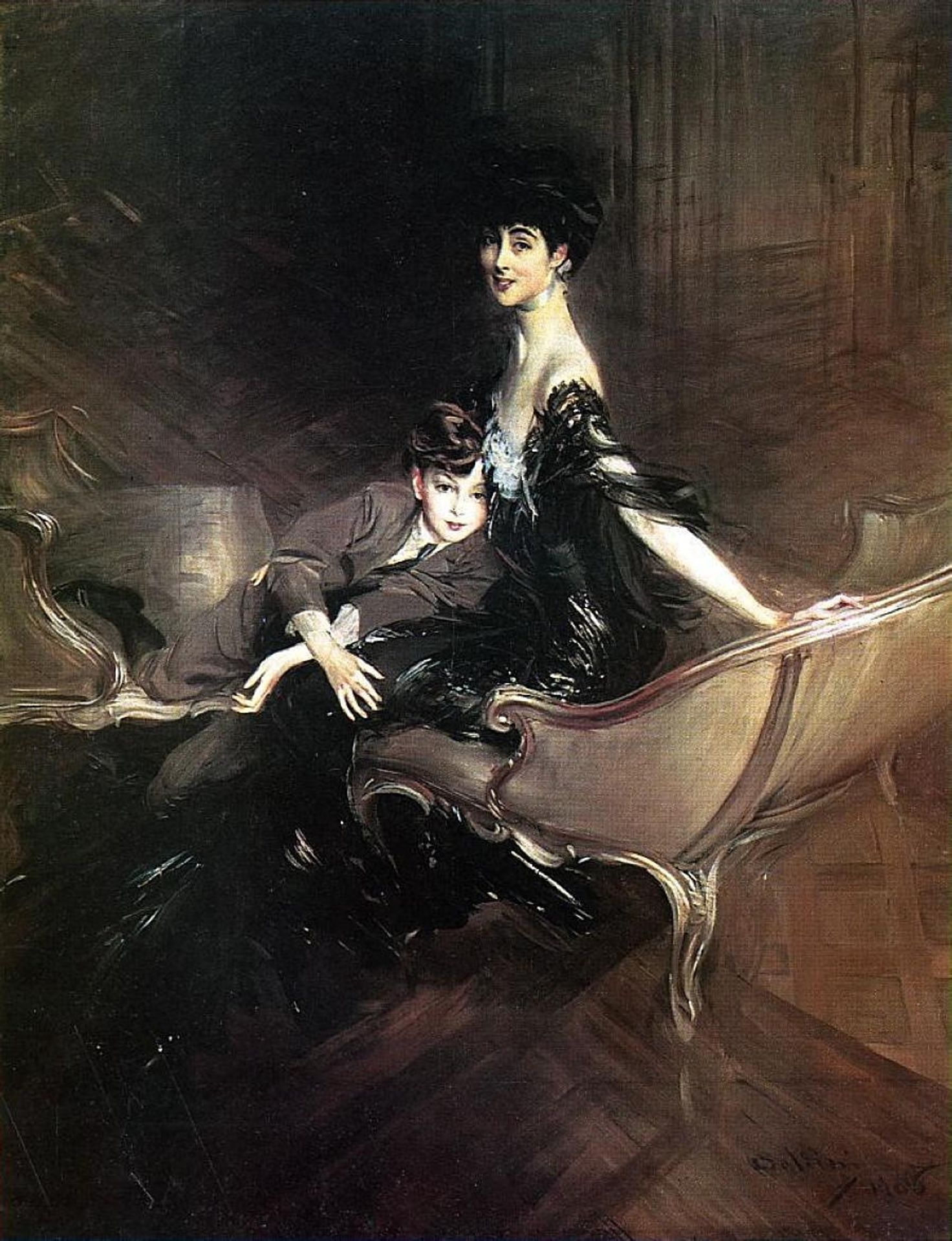 Consuelo, Duchess of Marlborough, with Her Son Ivor Spencer-Churchill by Giovanni Boldini