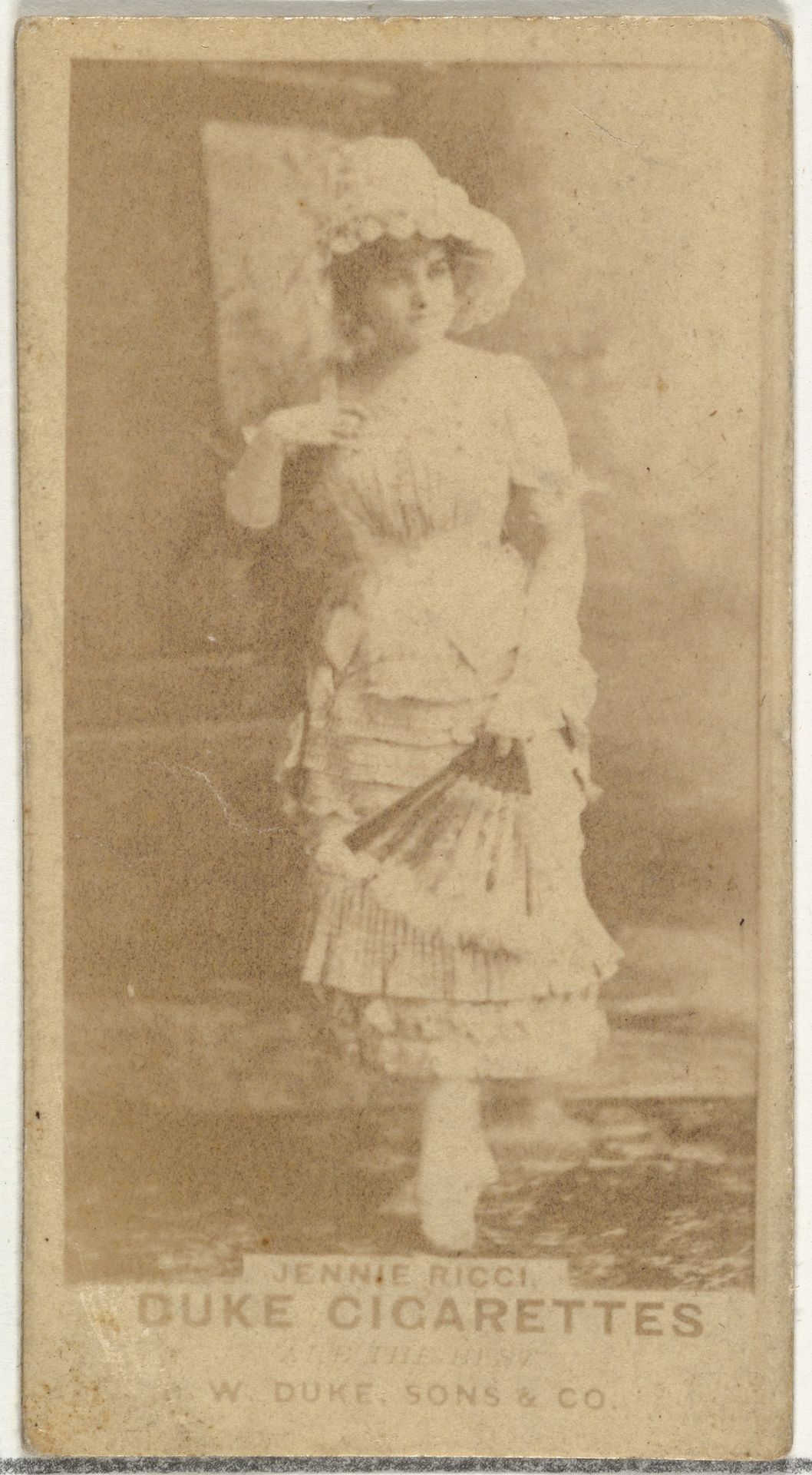 Jennie Ricci, from the Actors and Actresses series (N145-7) issued by Duke Sons & Co. to promote Duke Cigarettes by W. Duke, Sons & Co.