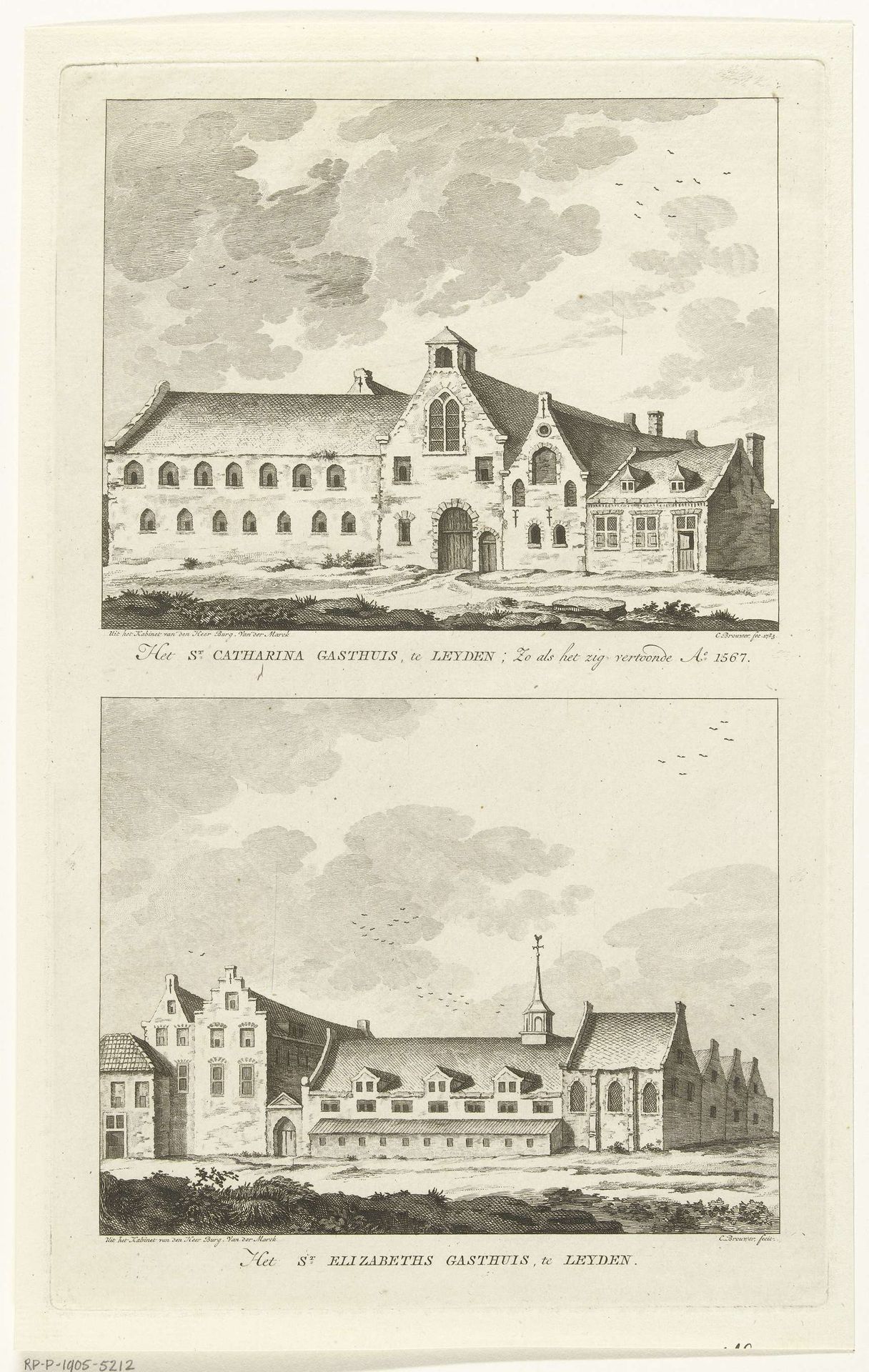 Twee gezichten op kloosters te Leiden: Catharina-gasthuis anno 1567 en Elisabethsgasthuis by Cornelis Brouwer