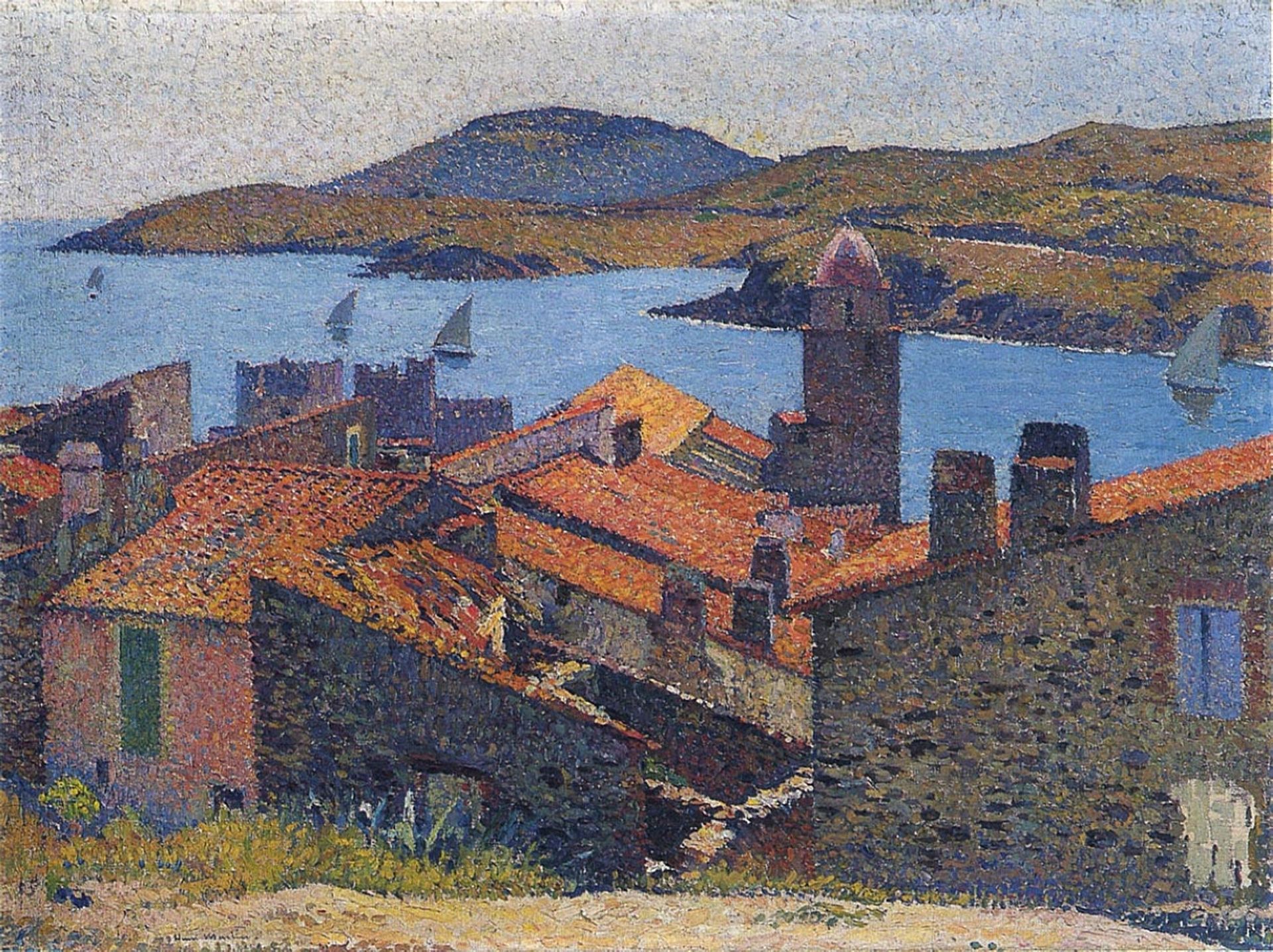 Collioure and Red Roofs by Henri Martin