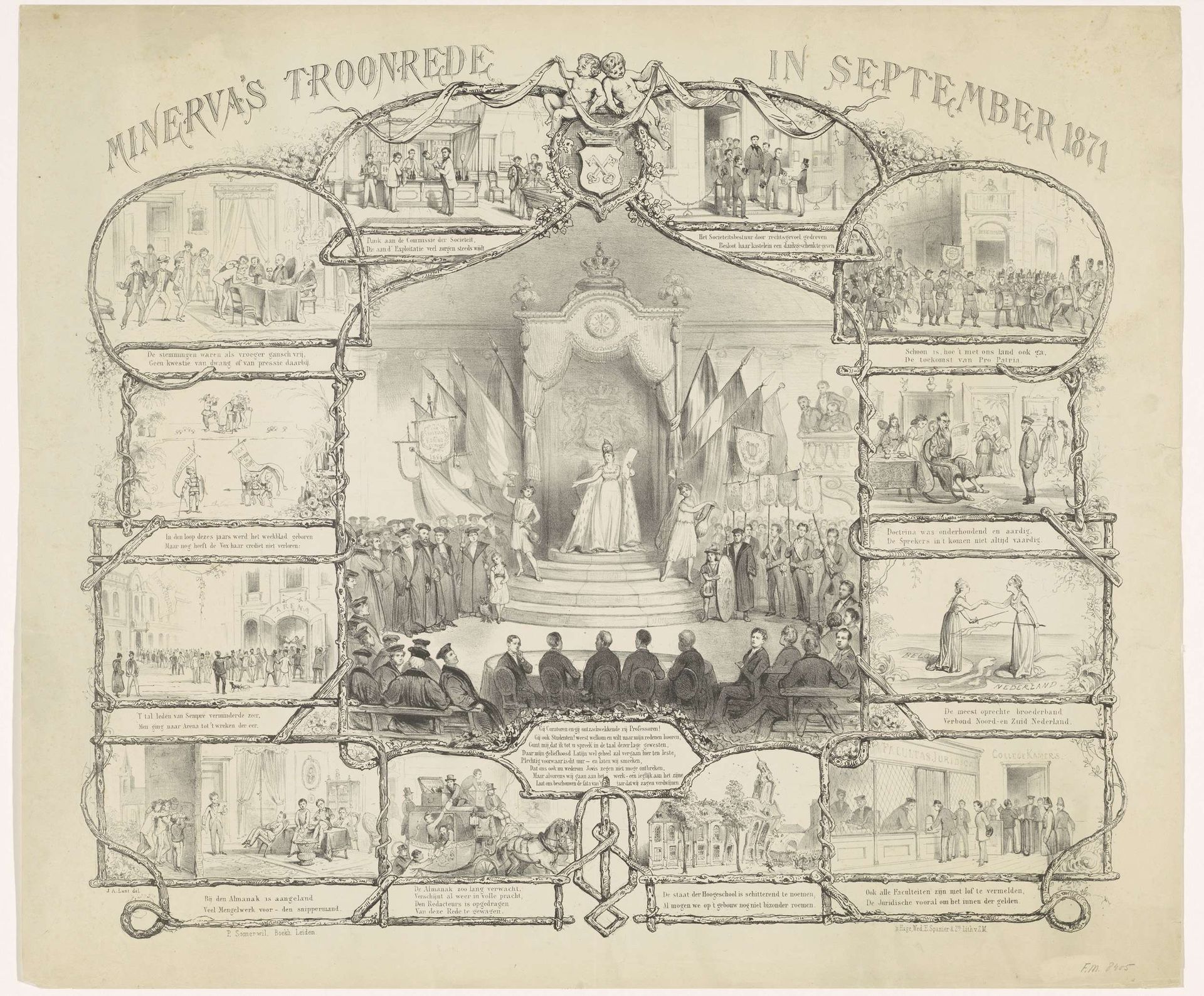 Minerva's troonrede in September 1871 by Johannes Anthony Last