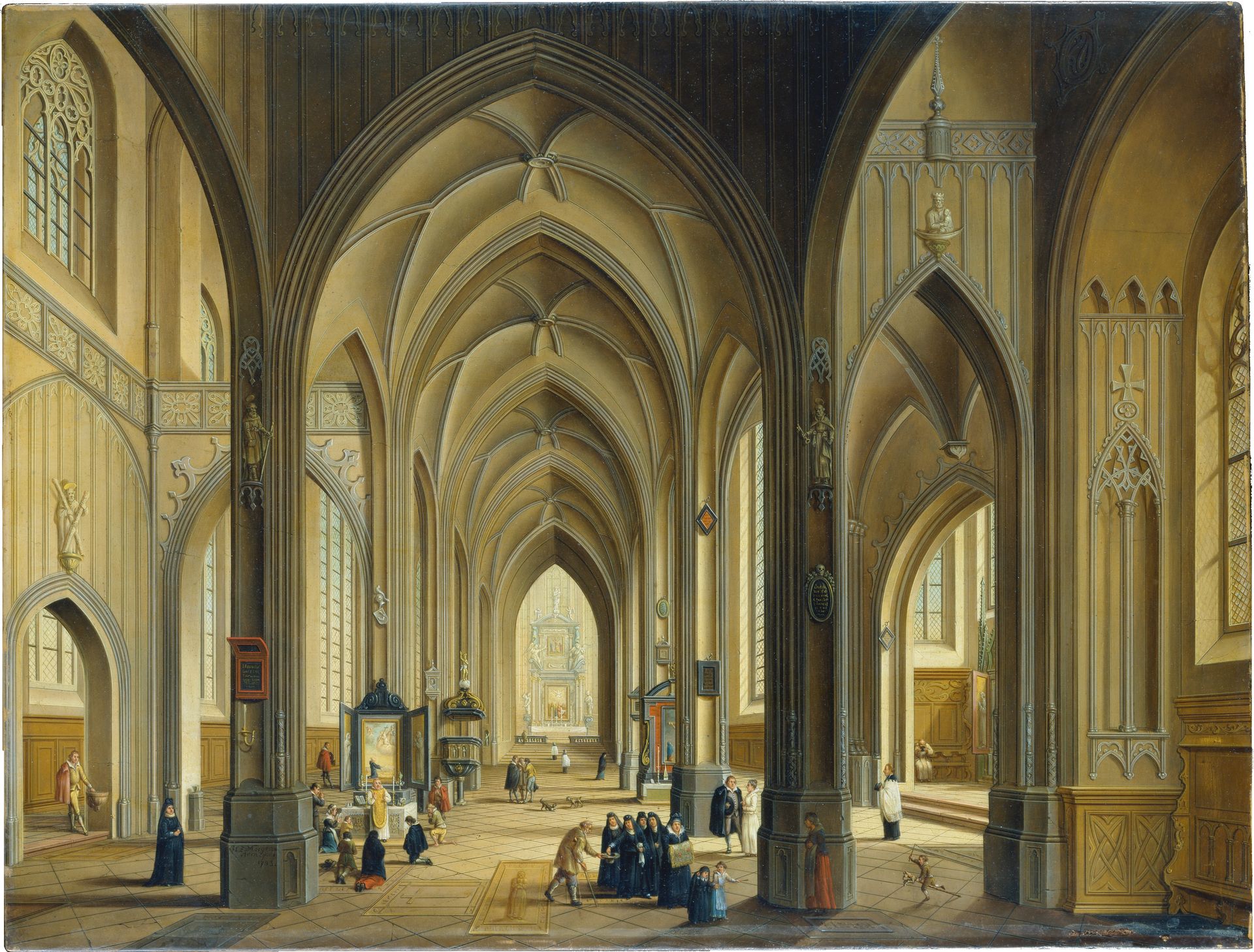 Interior of a Gothic Church by Johann Ludwig Ernst Morgenstern