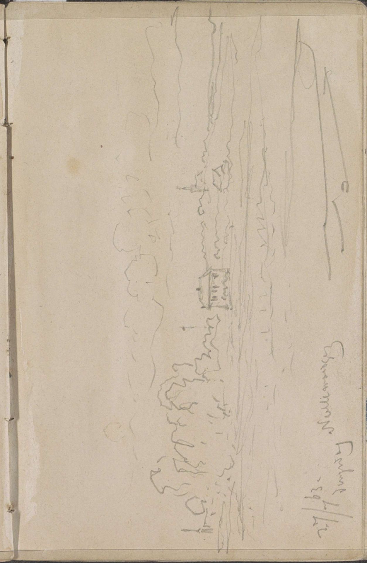 Landschap met gebouwen by Johannes Tavenraat