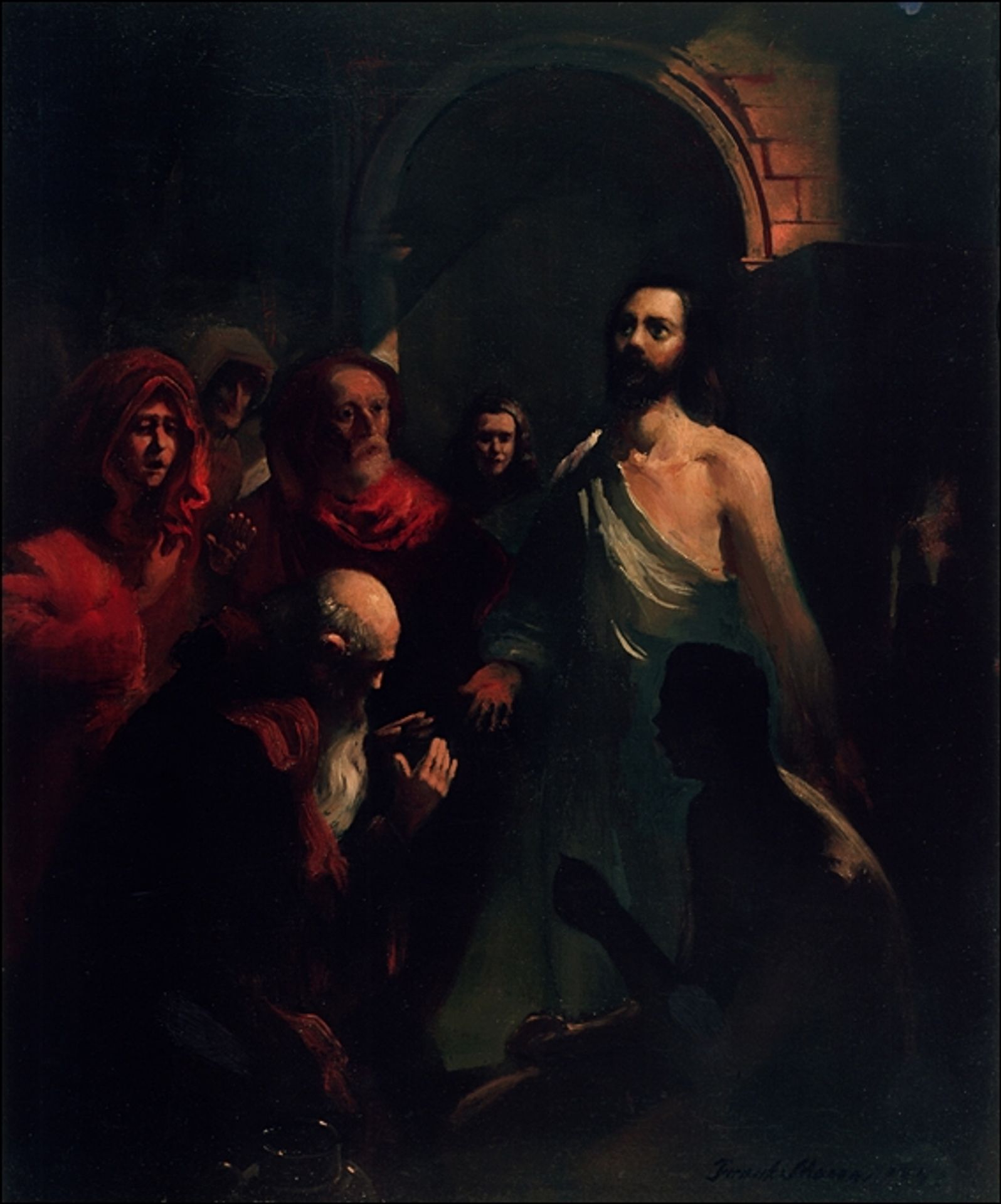 Christ in the Temple, Healing the Man with the Withered Hand by Frank Mason