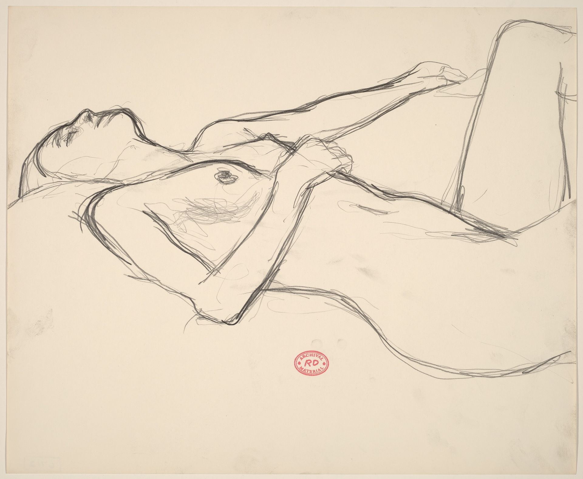 Untitled [nude reclining with her head back] by Richard Diebenkorn