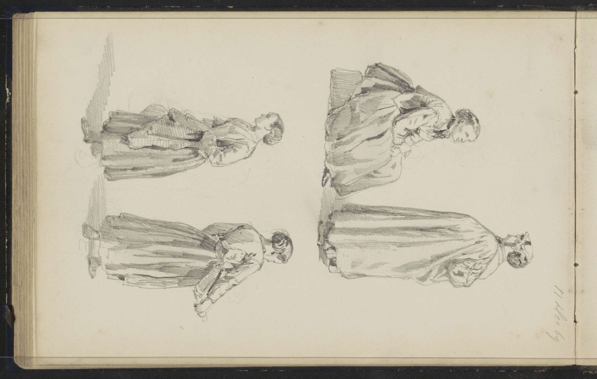 Studieblad met vrouwen by Cornelis Springer