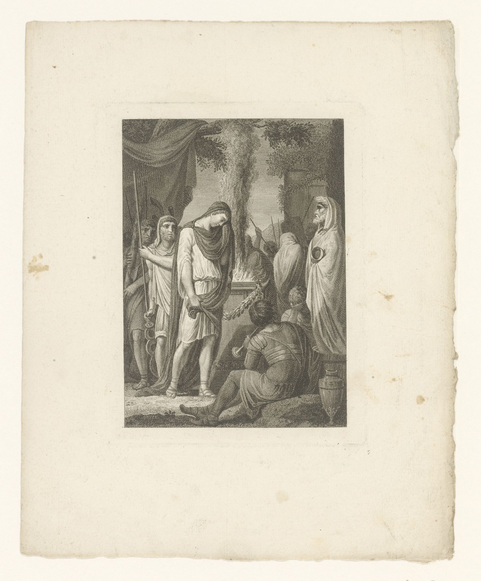 Germanicus bij een brandend offer op een altaar by Tommaso Piroli