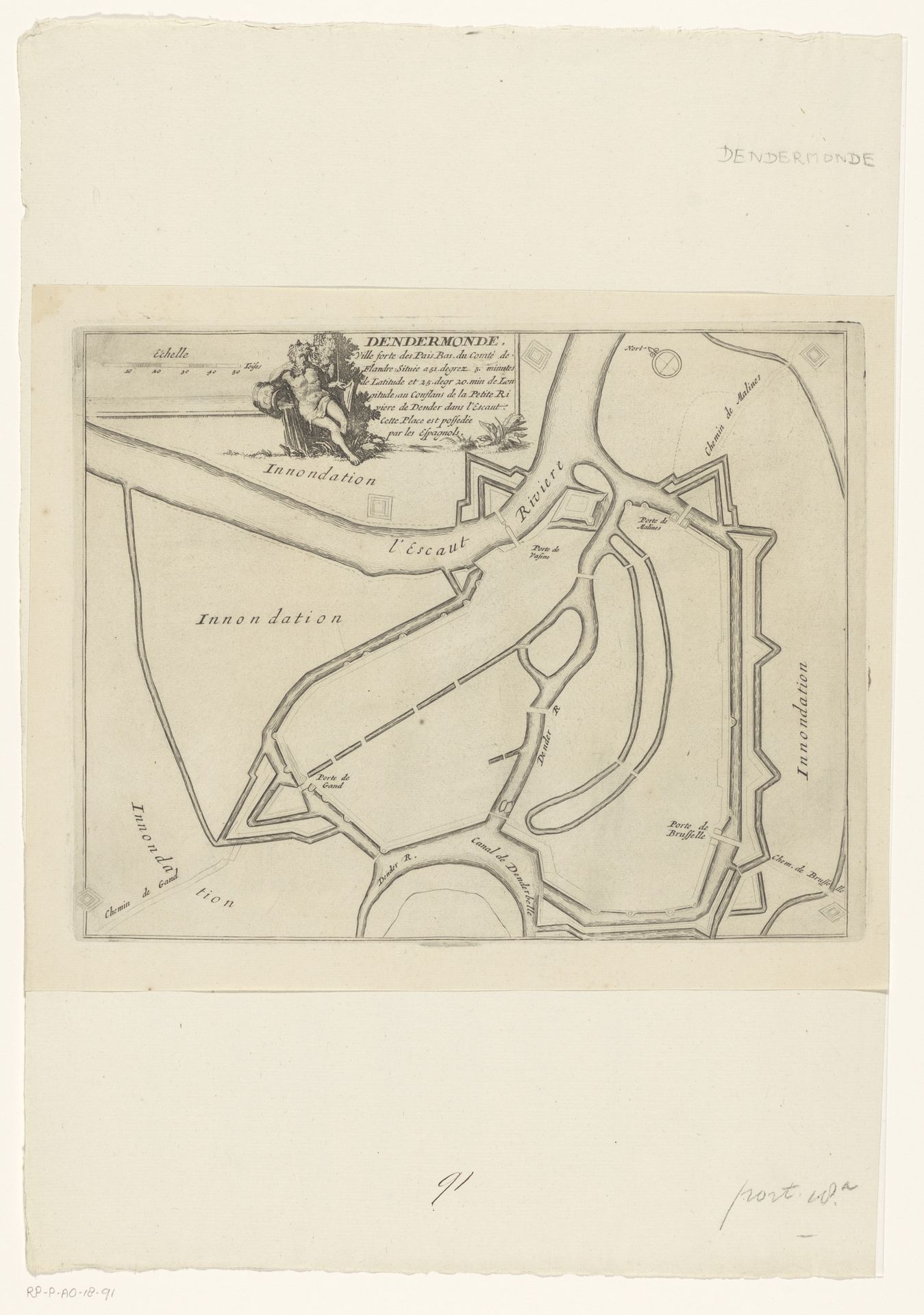 Vestingplattegrond van Dendermonde by Anonymous
