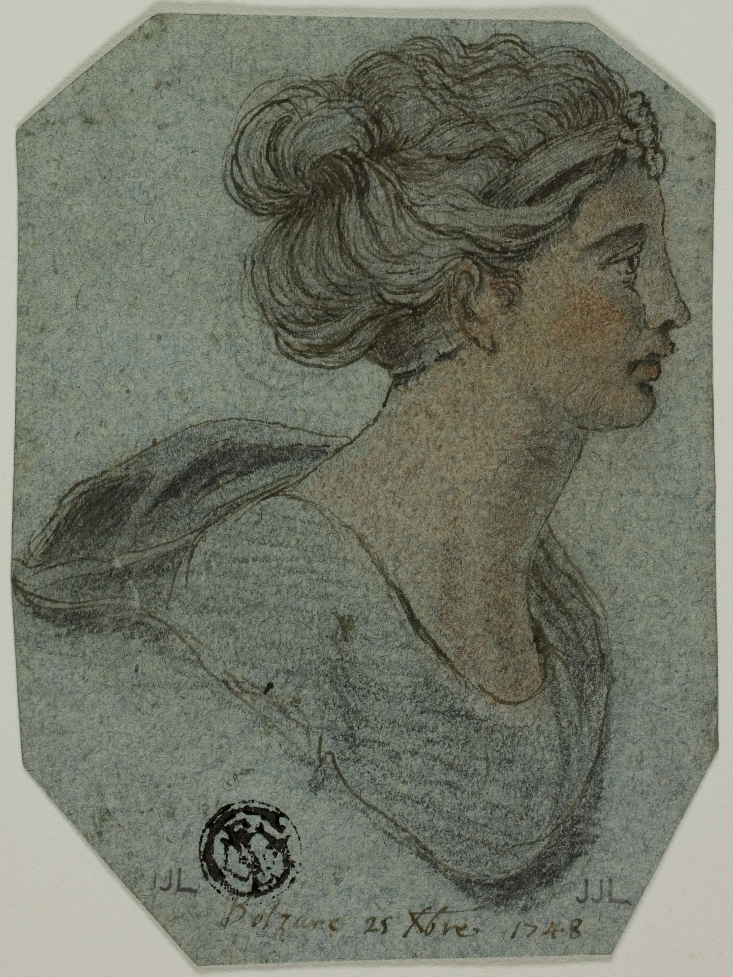 Bust of Girl in Profile to Right by Anonymous