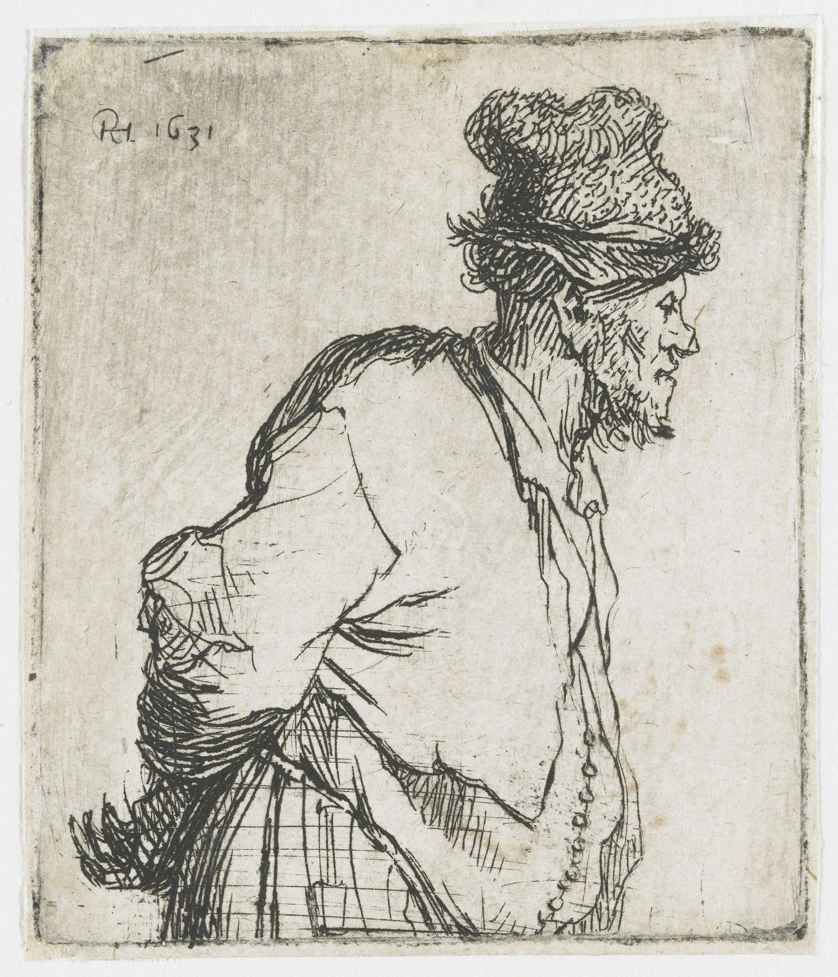 Peasant with his Hands behind his Back by Rembrandt van Rijn