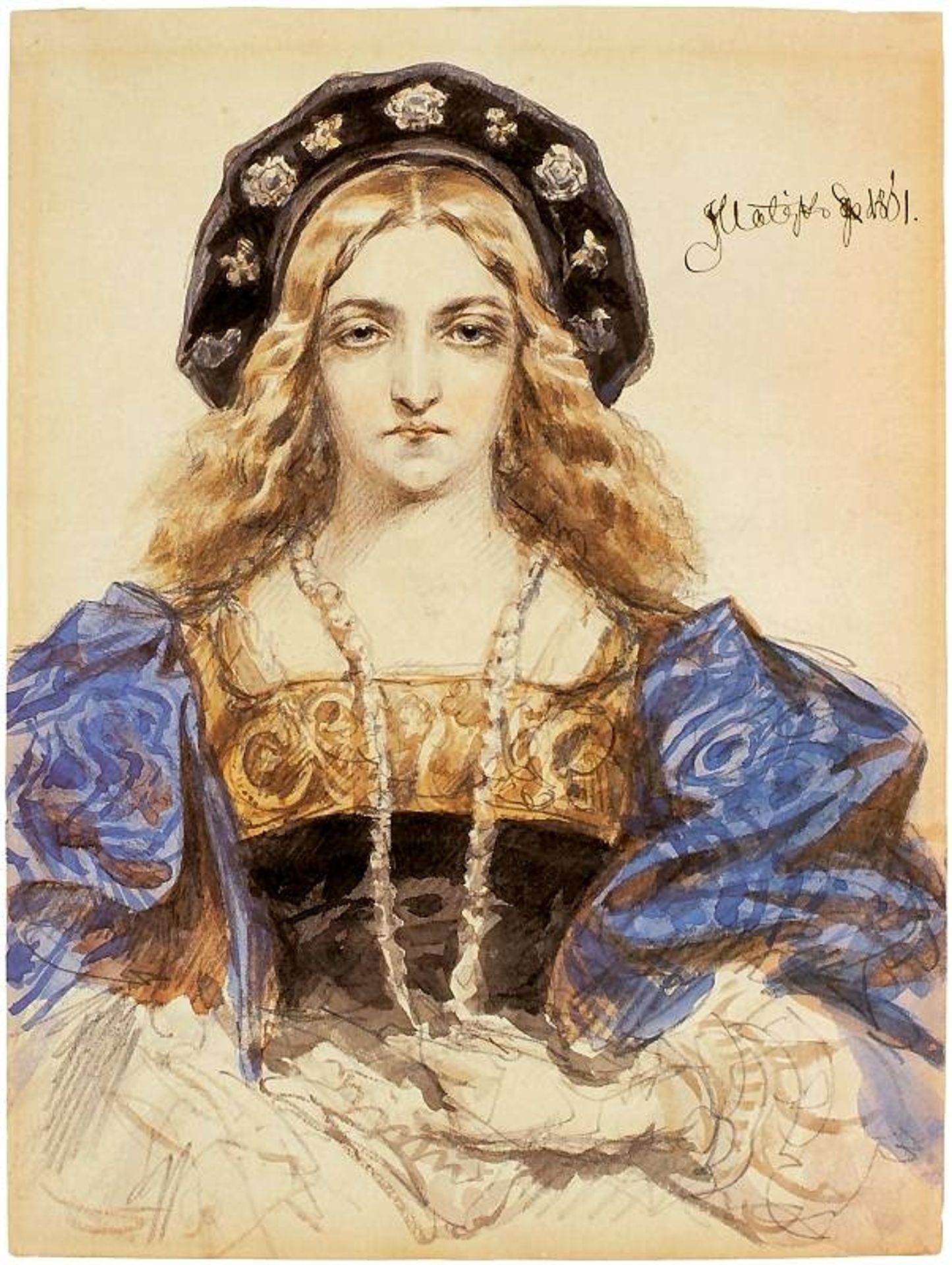 young woman by Jan Matejko