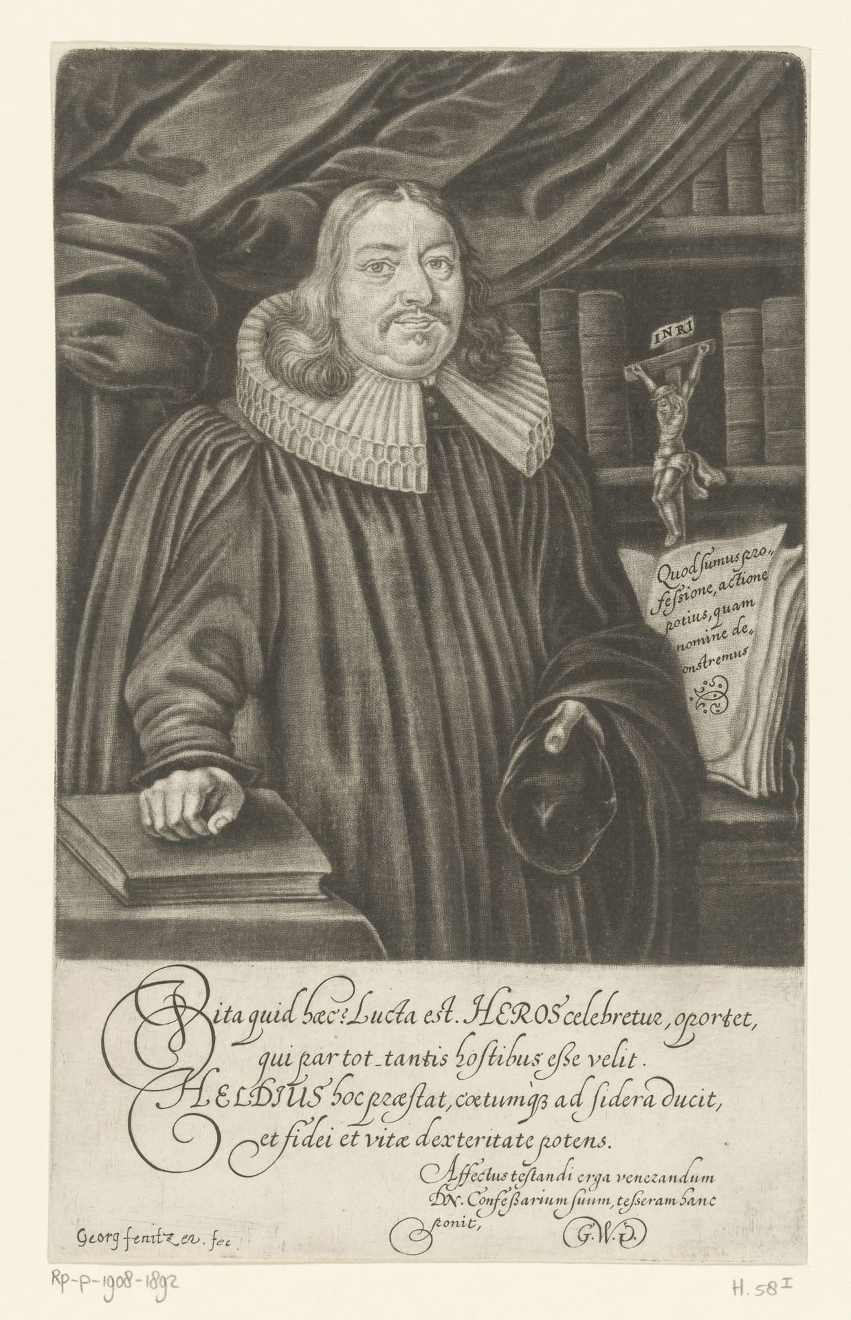 Portret van Johann Held by Georg Fennitzer