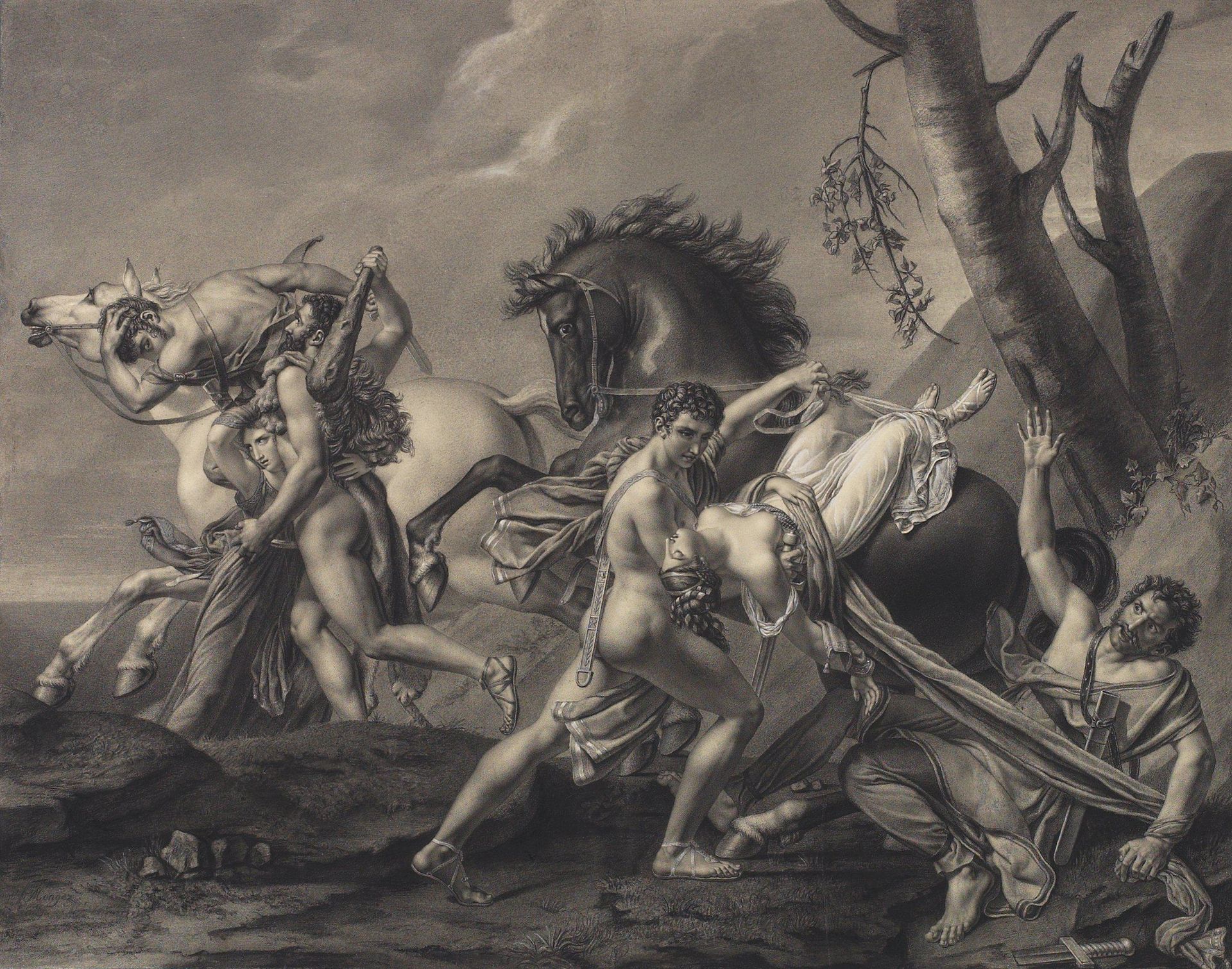 Theseus and Pirithoüs Clearing the Earth of Brigands by Marie-Joséphine-Angélique Mongez