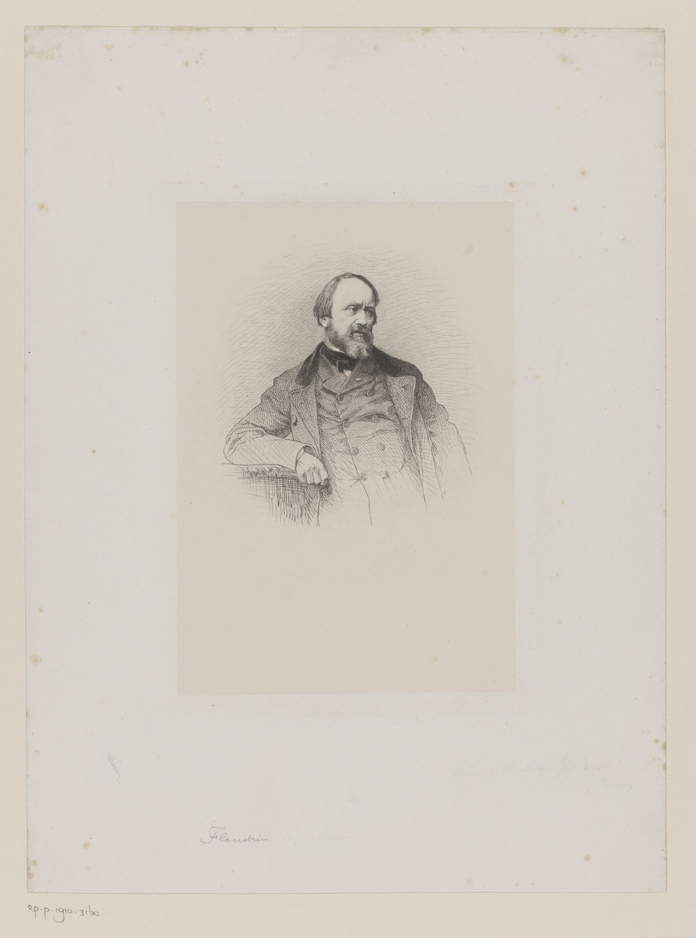 Portret van Hippolyte Flandrin by Léopold Flameng