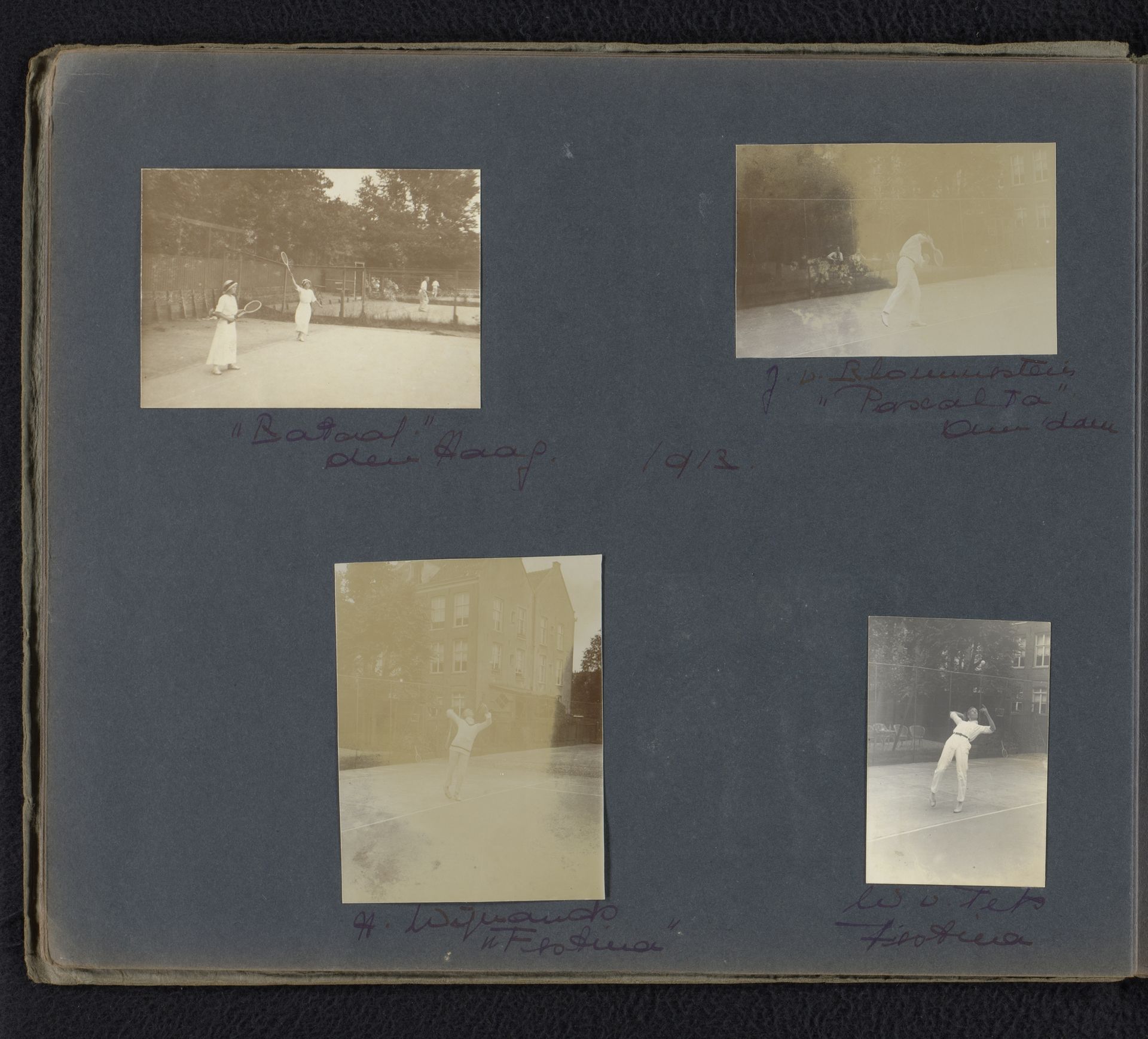 Tennissende mensen bij de Bataaf in Den Haag, waaronder A. Wijnands en W. van Tets by Anonymous