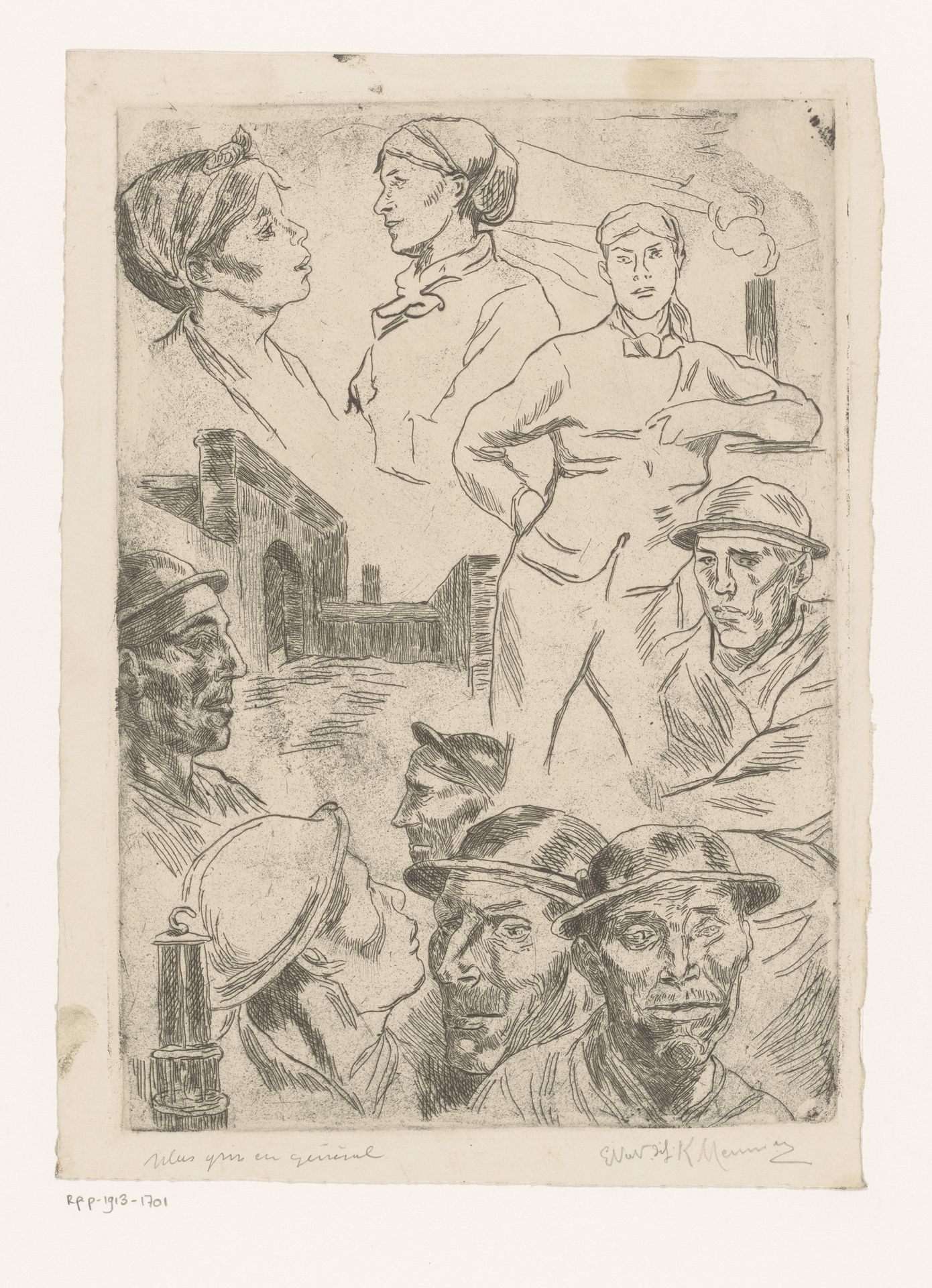 Diverse figuurtypen uit de mijnbouw by Karl Meunier