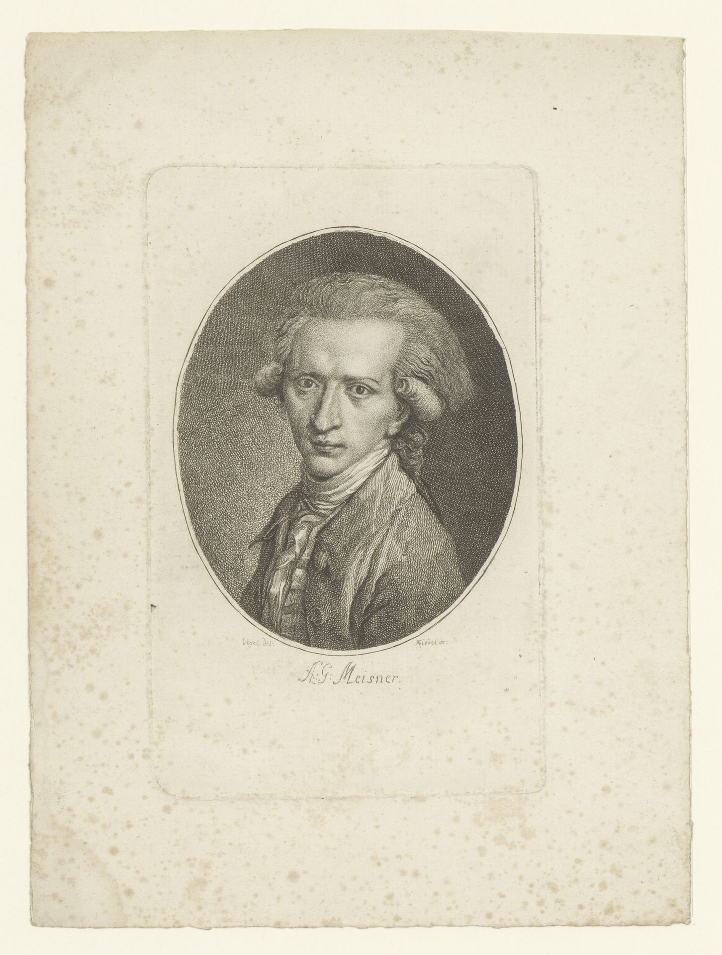 Portret van August Gottlieb Meissner by Karl Traugott Riedel