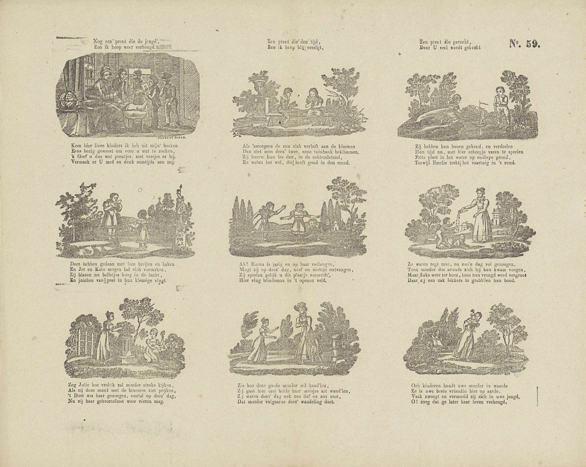 Nog een prent die de jeugd, / Zoo ik hoop weer verheugd [(...)] by Jacob Plügger