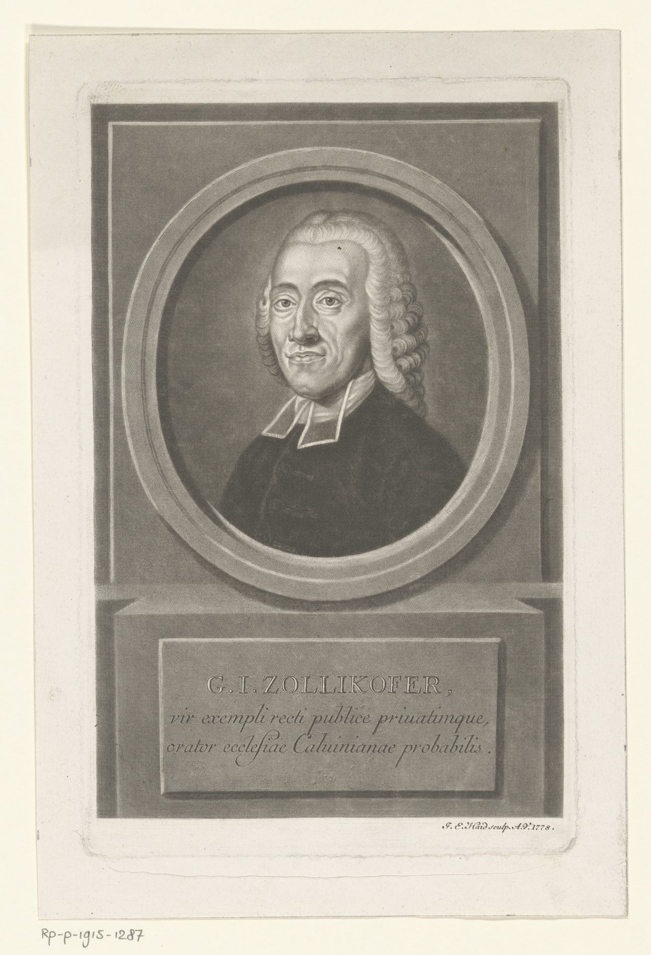 Portret van Georg Joachim Zollikofer by Johann Elias Haid