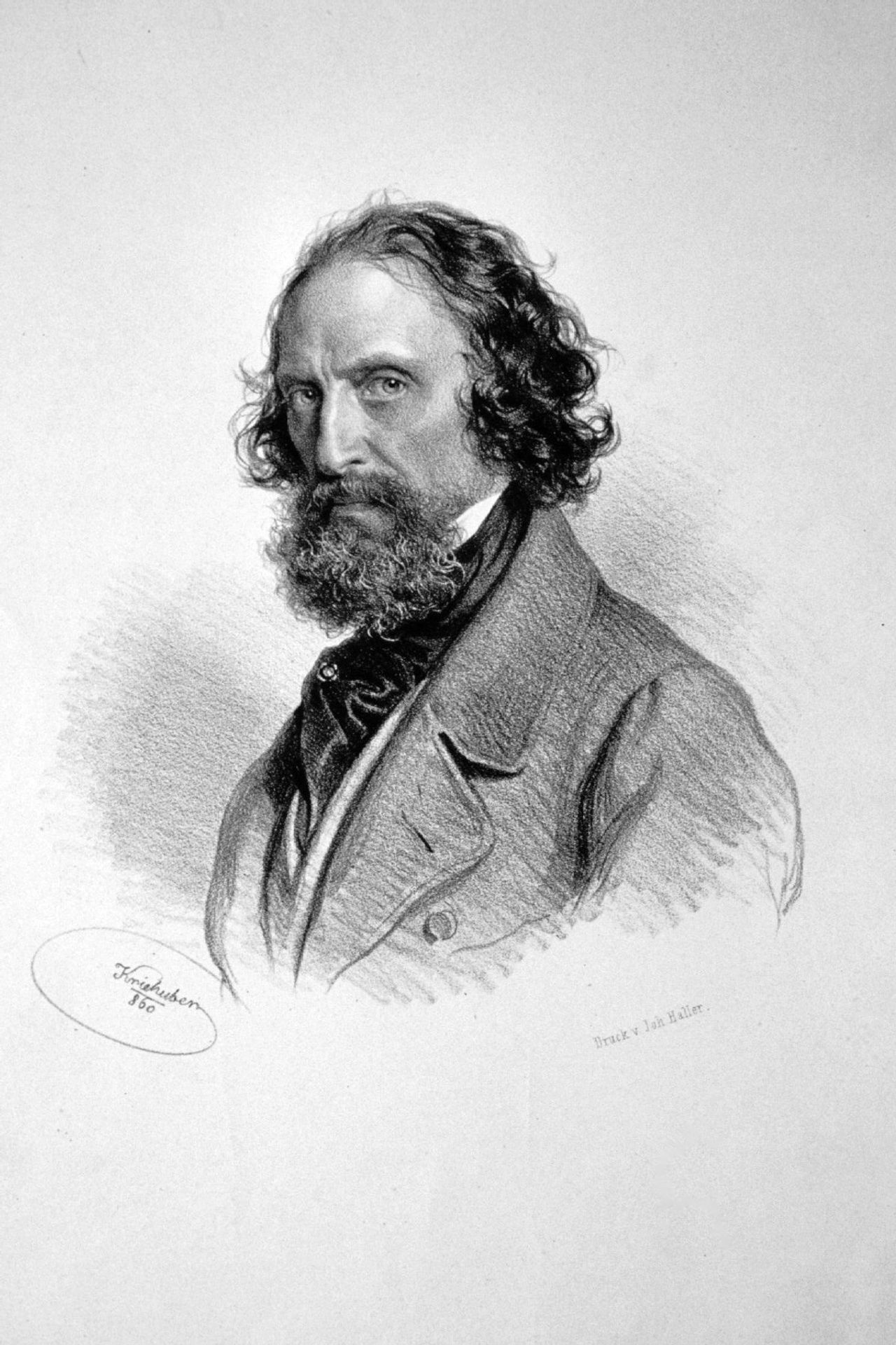 Josef Kriehuber, Austrian Lithographer (Self-portrait) by Josef Kriehuber