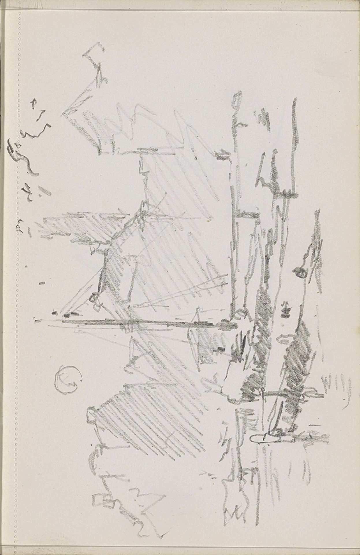 Achtergevels van huizen aan de Warmoesstraat by Cornelis Vreedenburgh