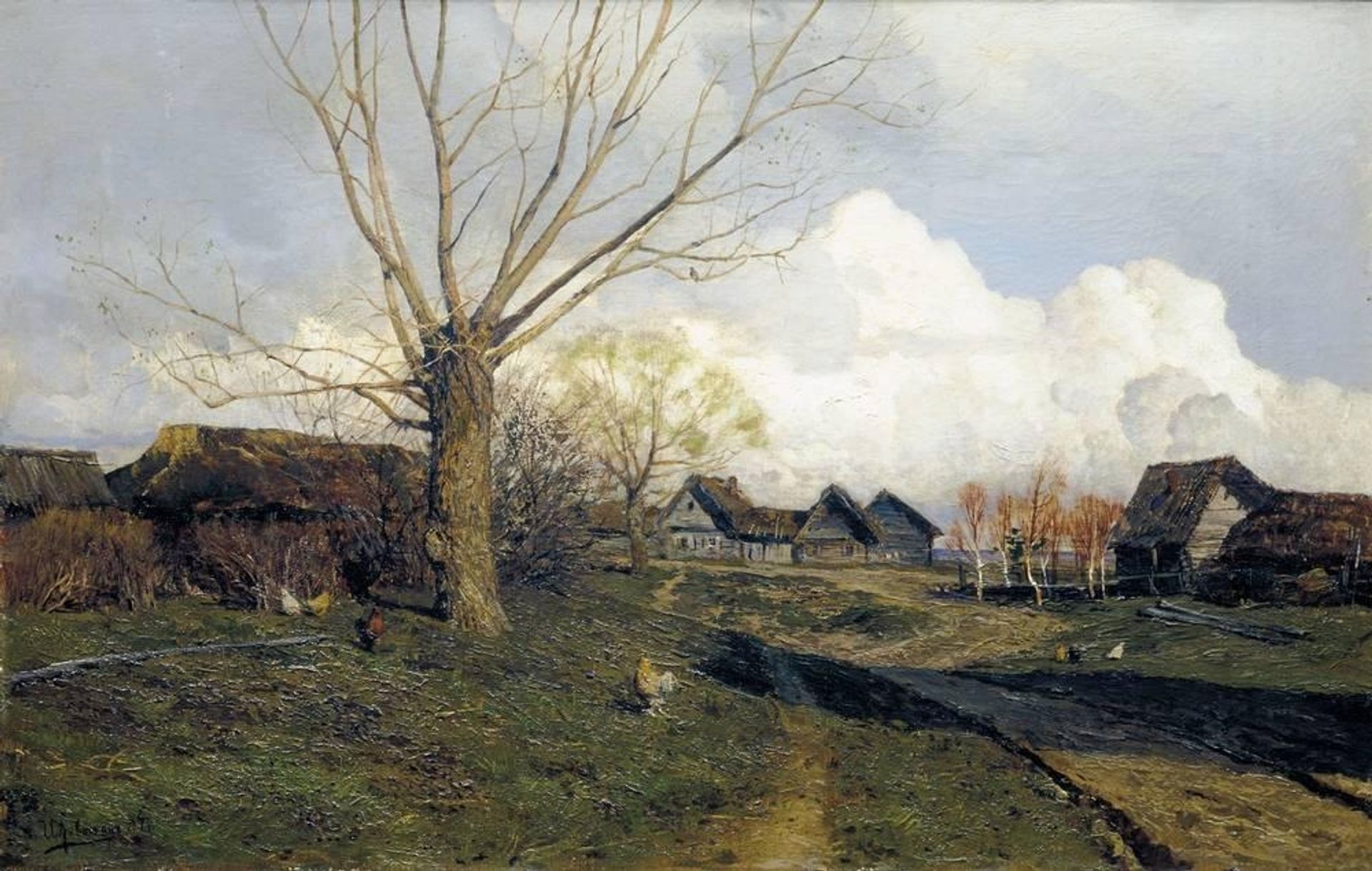 Village Savvinskaya near Zvenigorod by Isaac Levitan