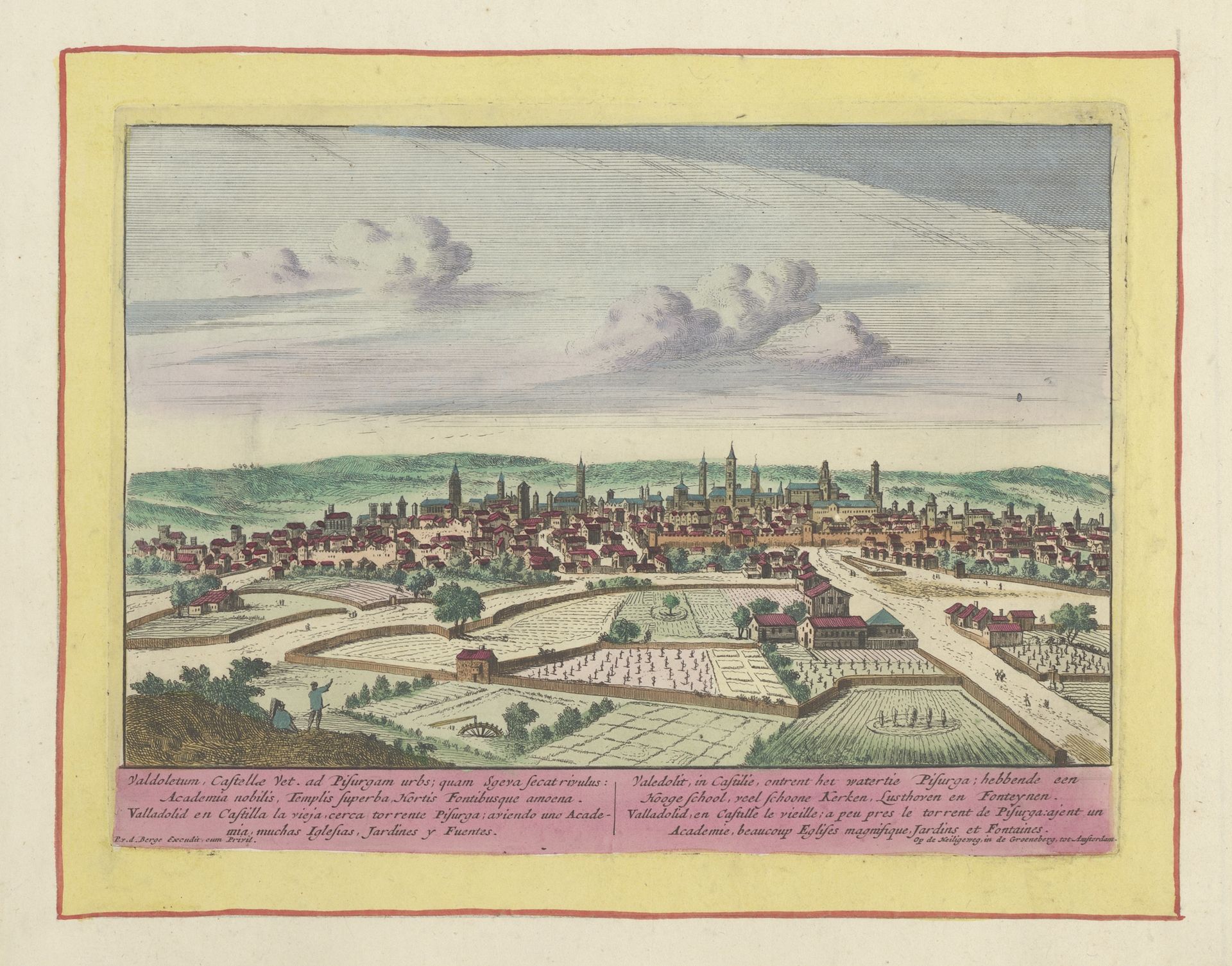 Gezicht op de stad Valladolid by Pieter van den Berge