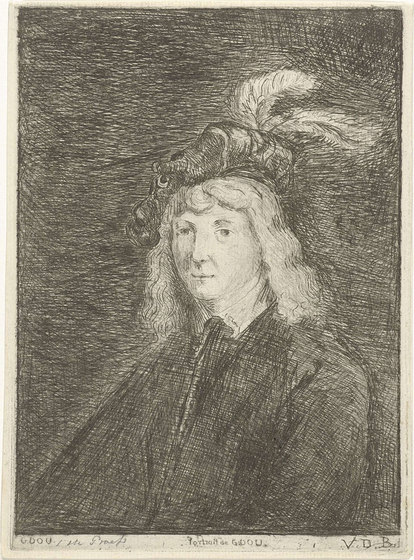 Portret van Gerard Dou by Jacobus Ludovicus Cornet