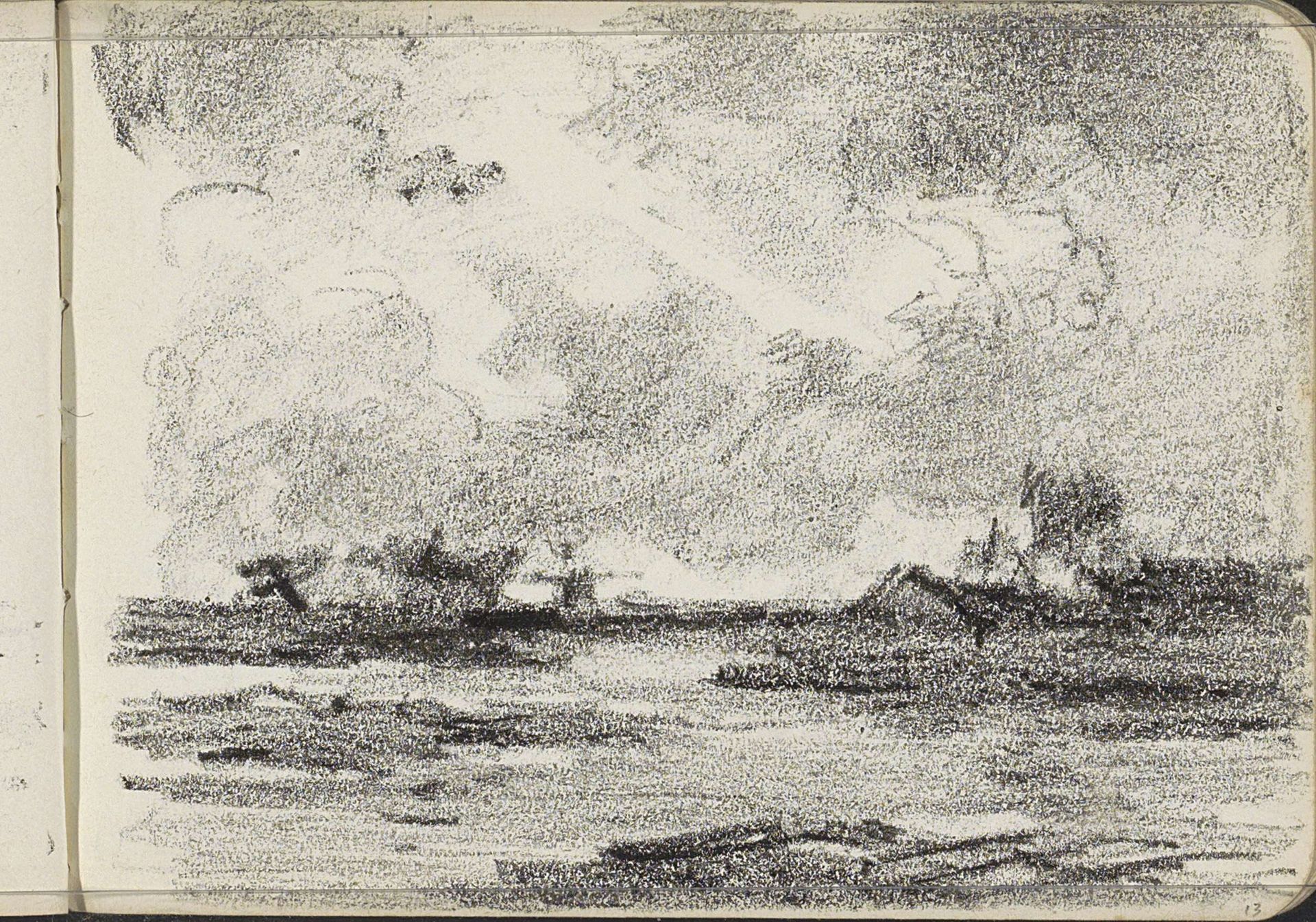 Huis en molen in een landschap by Willem Cornelis Rip
