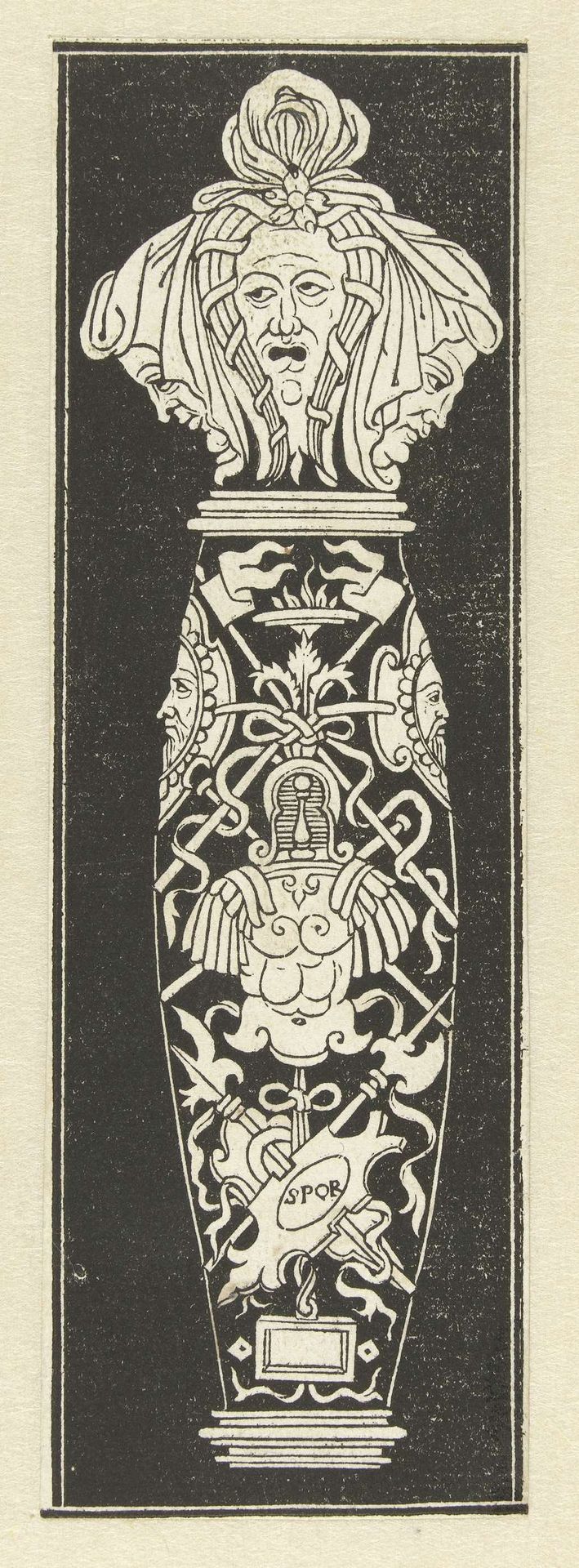 Gevest met wapentrofeeën by Anonymous