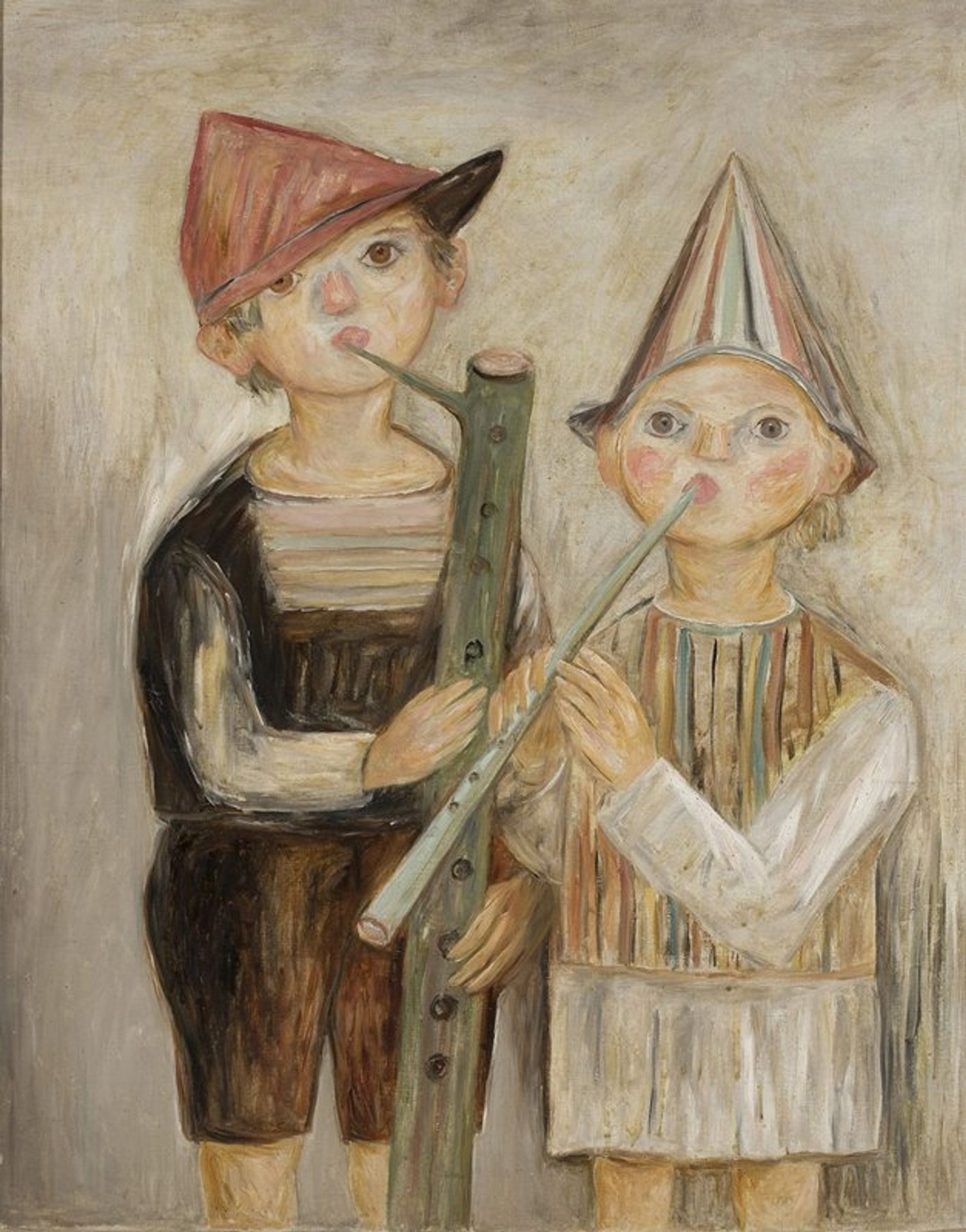 Boys with rural pipes by Tadeusz Makowski