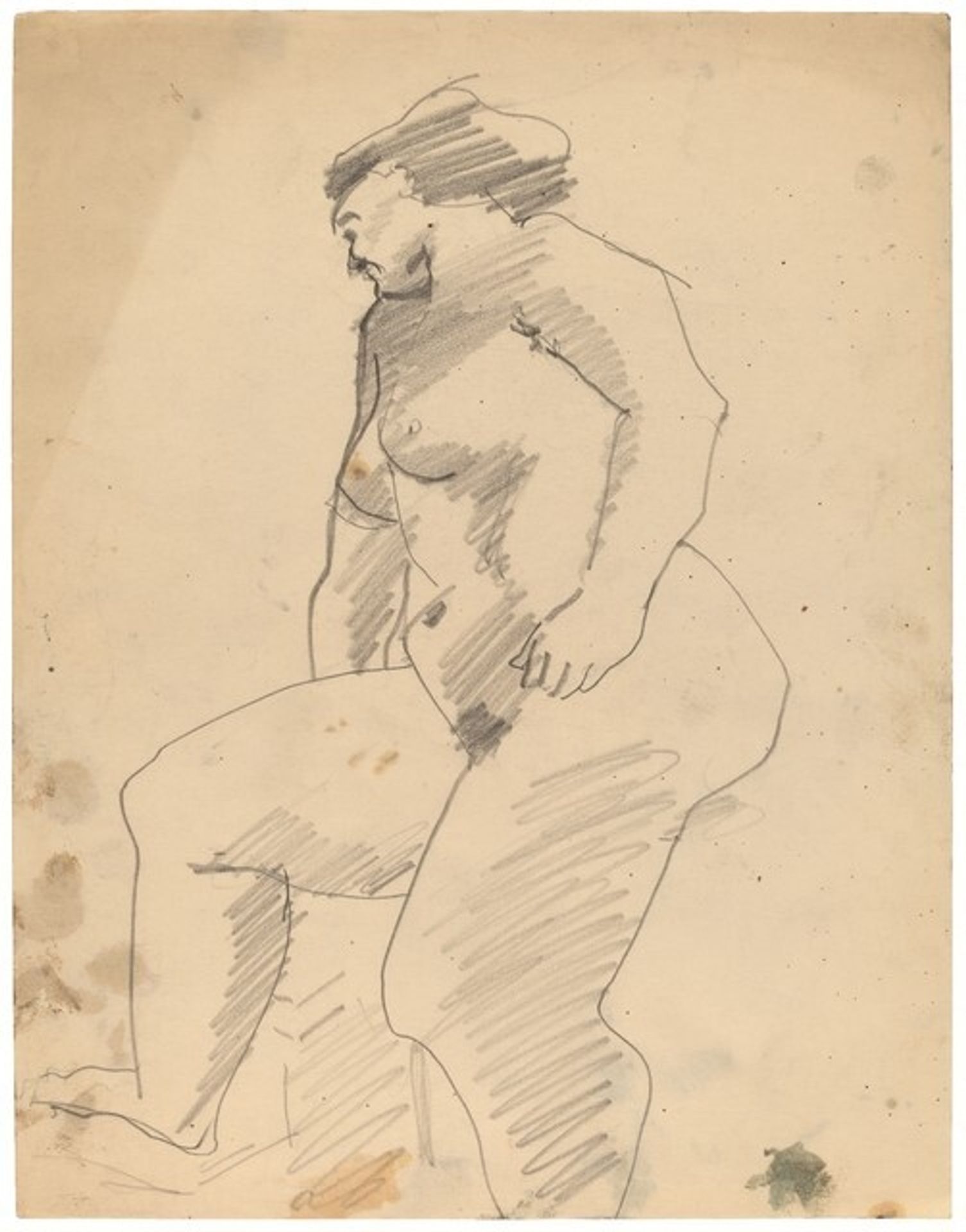 Standing Female Nude, Right Knee Raised, in Profile to Right by Mark Rothko
