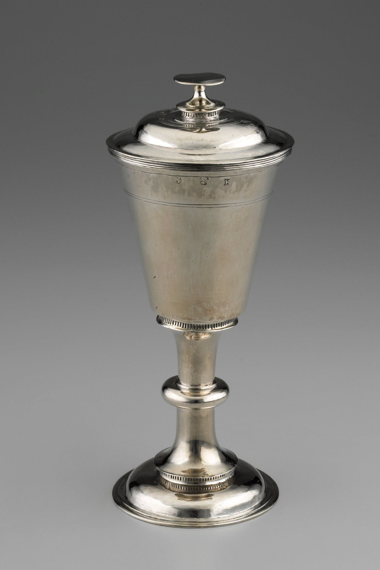 Communion cup with paten cover by George Kitchen