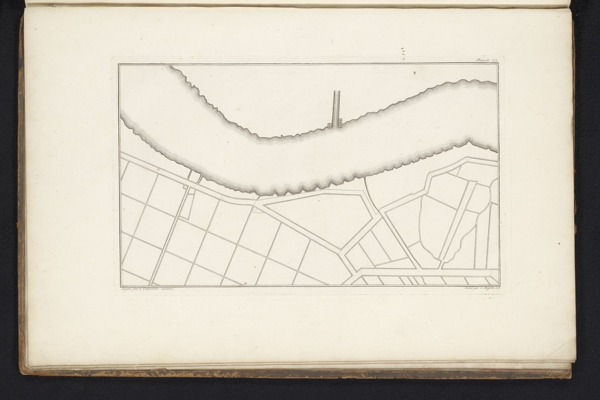Detailkaart van een rivierbocht met de omliggende weilanden by Cornelis Bogerts