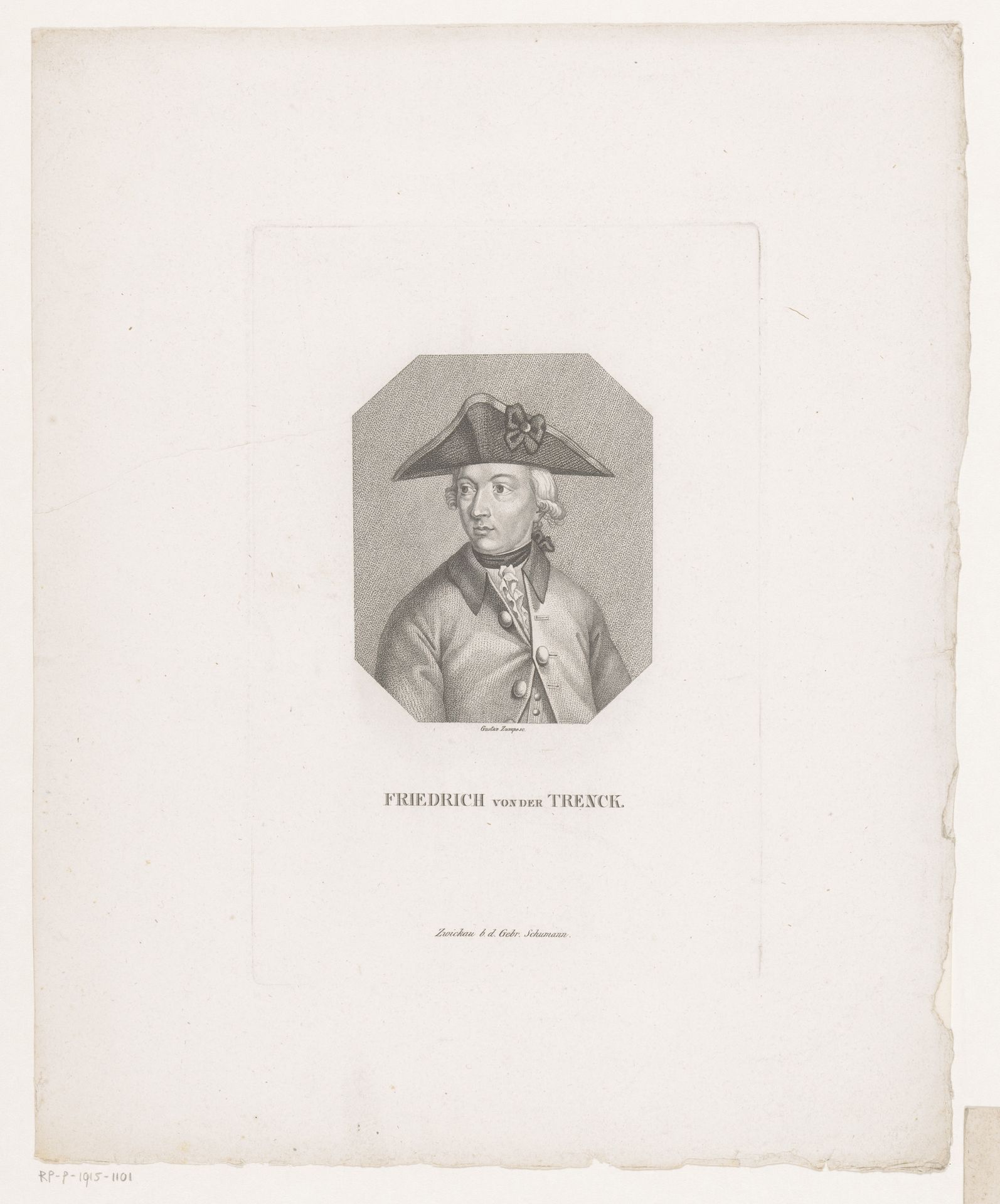 Portret van Friedrich von der Trenck by Gustav Zumpe
