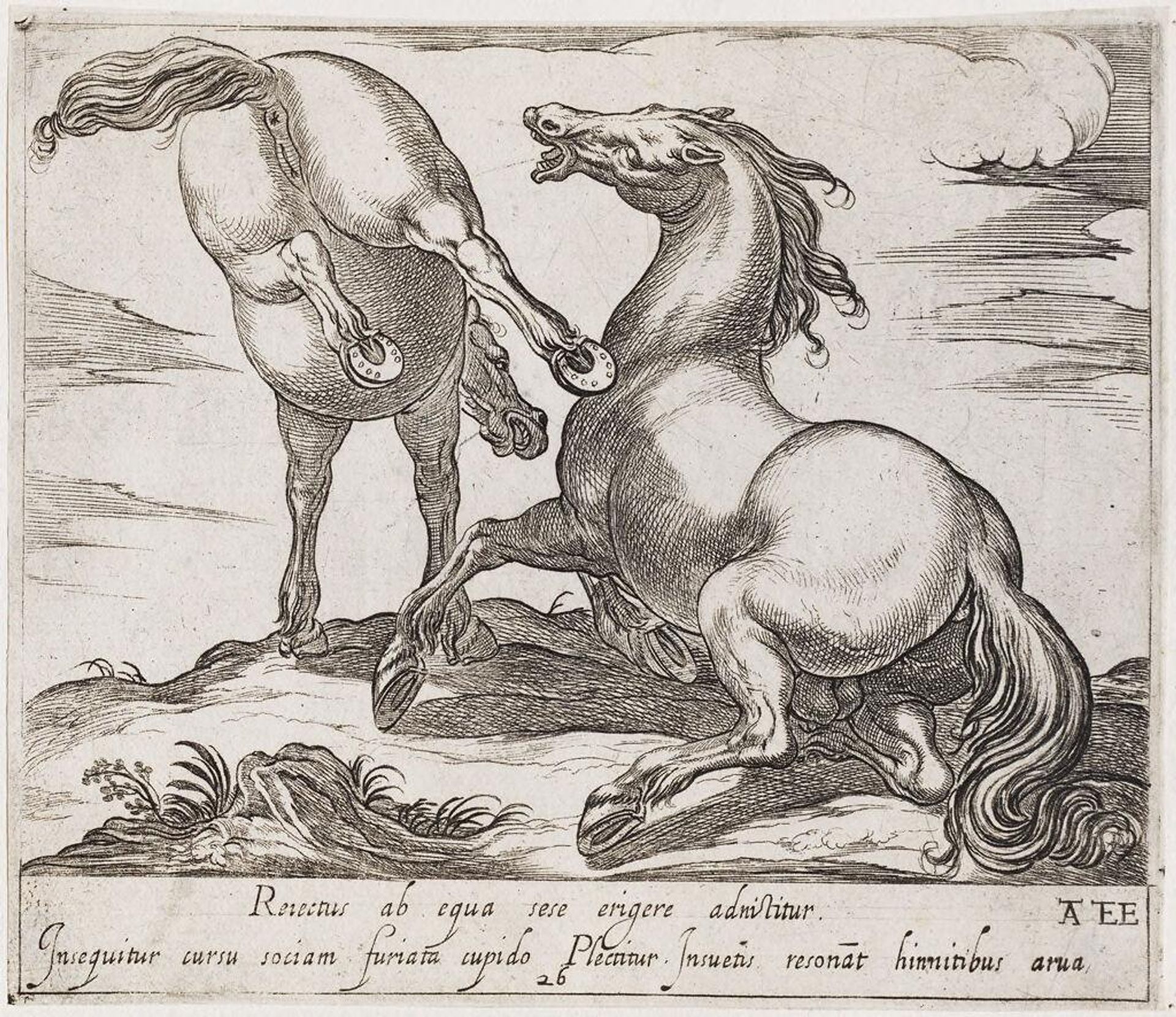 One Horse Kicking Another by Antonio Tempesta