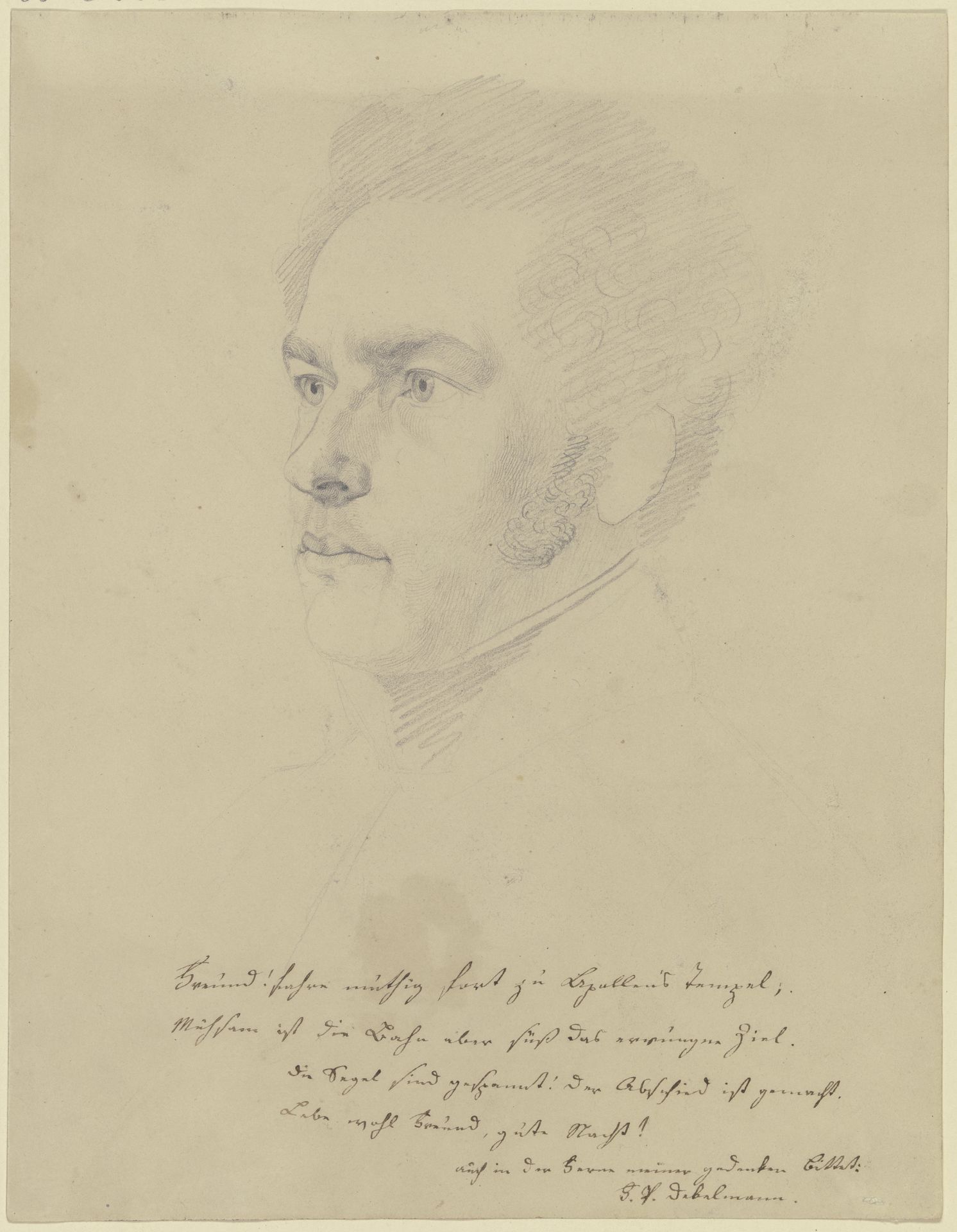 Bildnis und aufmunternde Zeilen eines F. J. Debelmann by Eugen Eduard Schäffer